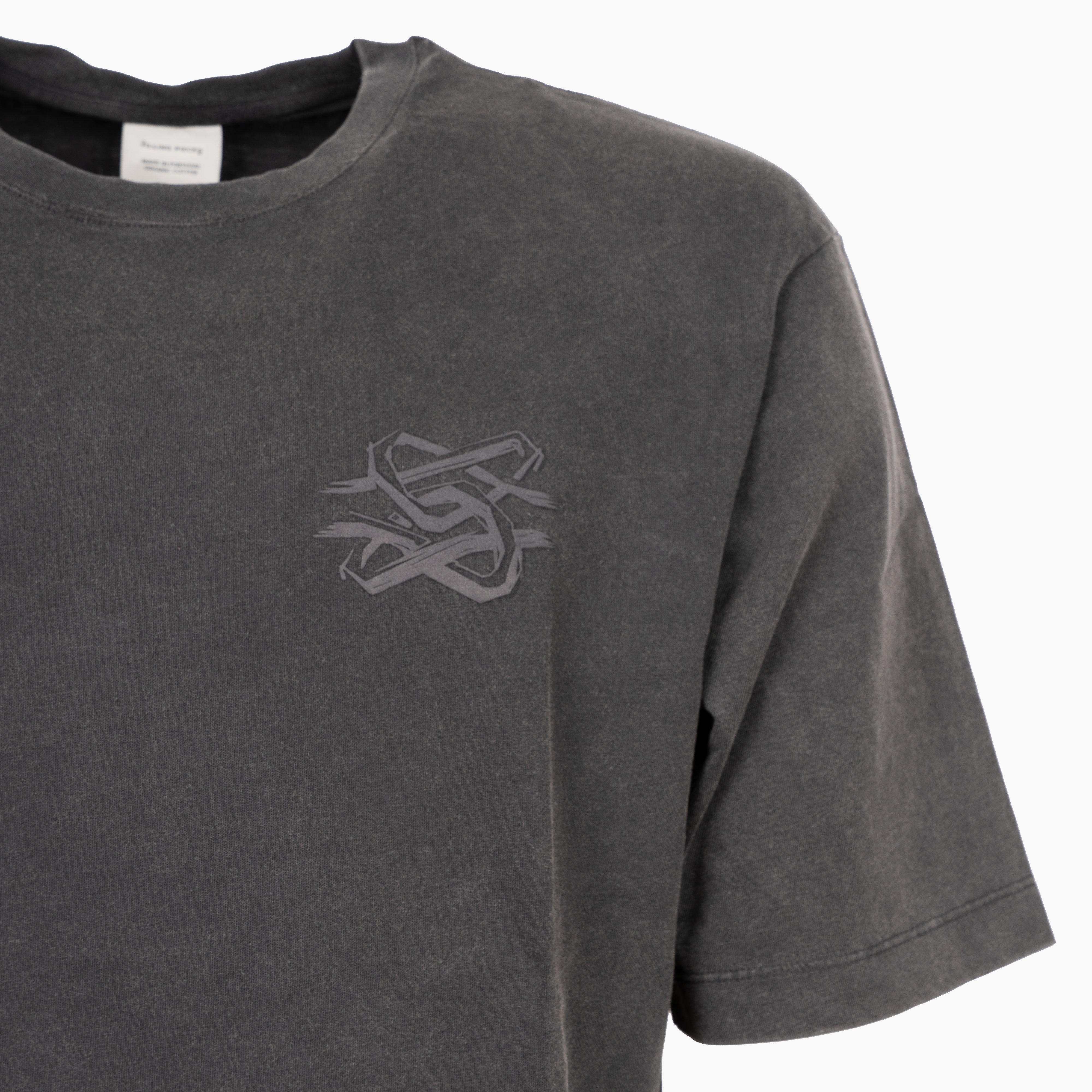 Filling Pieces T-Shirt Backprint Verwassen Zwart | Boxy Bridge The Gap