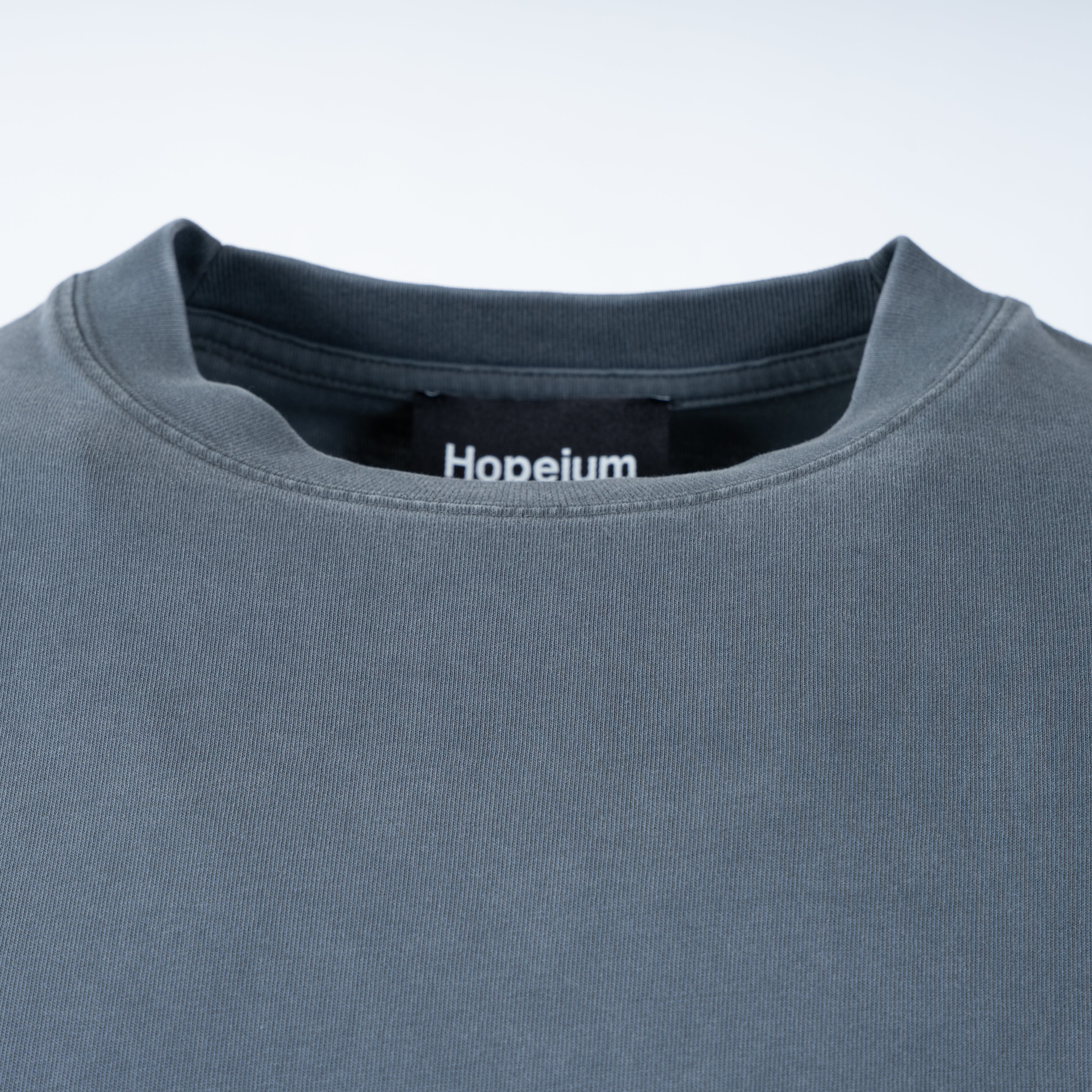 Hopeium T-Shirt Backprint Verwassen Grijs | I Am Karma Tee