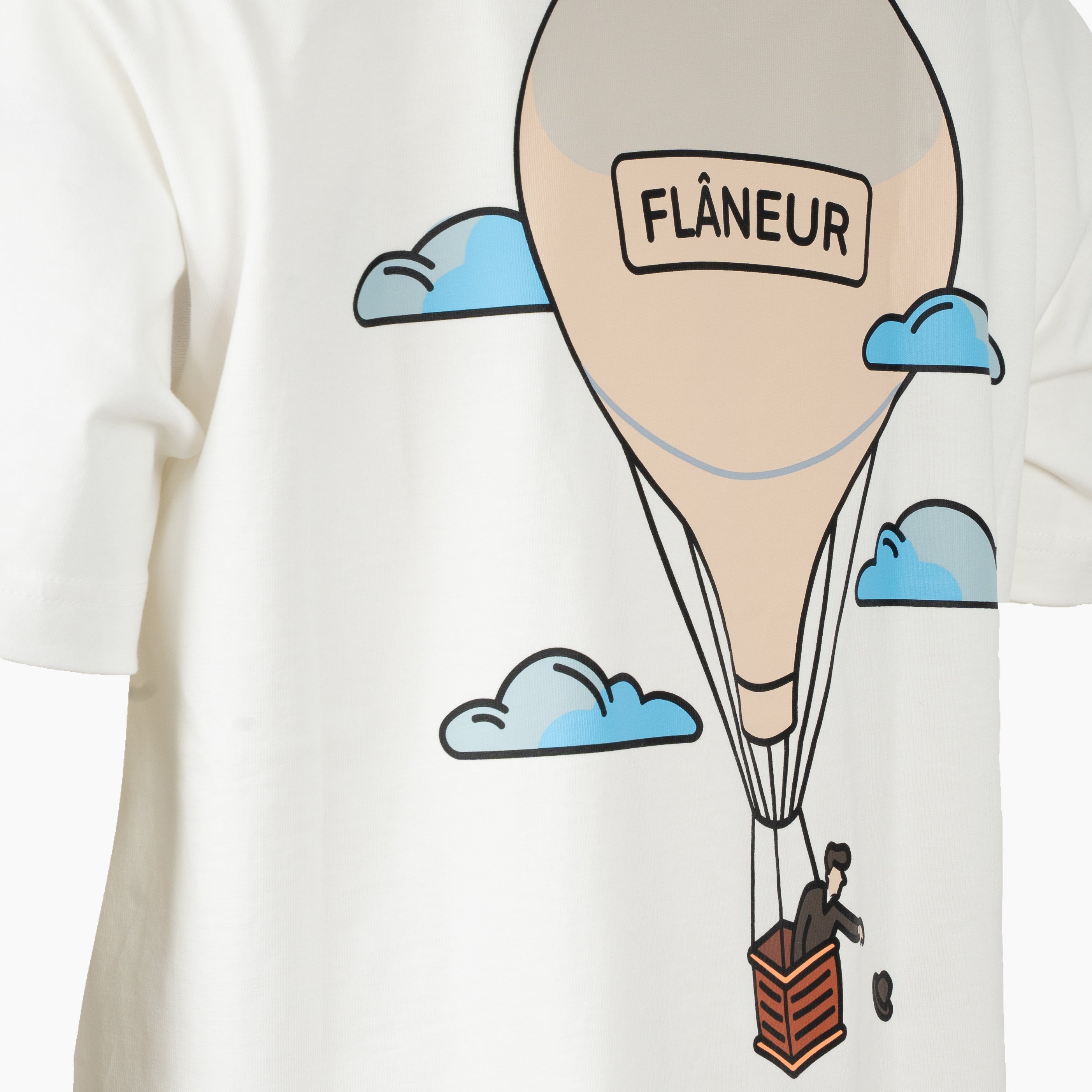Flaneur T-Shirt met Backprint Wit | Aéronautique