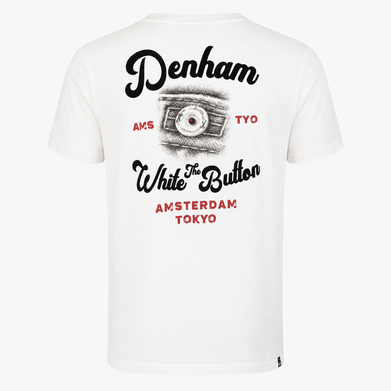 Denham T-Shirt Backprint Wit | Button