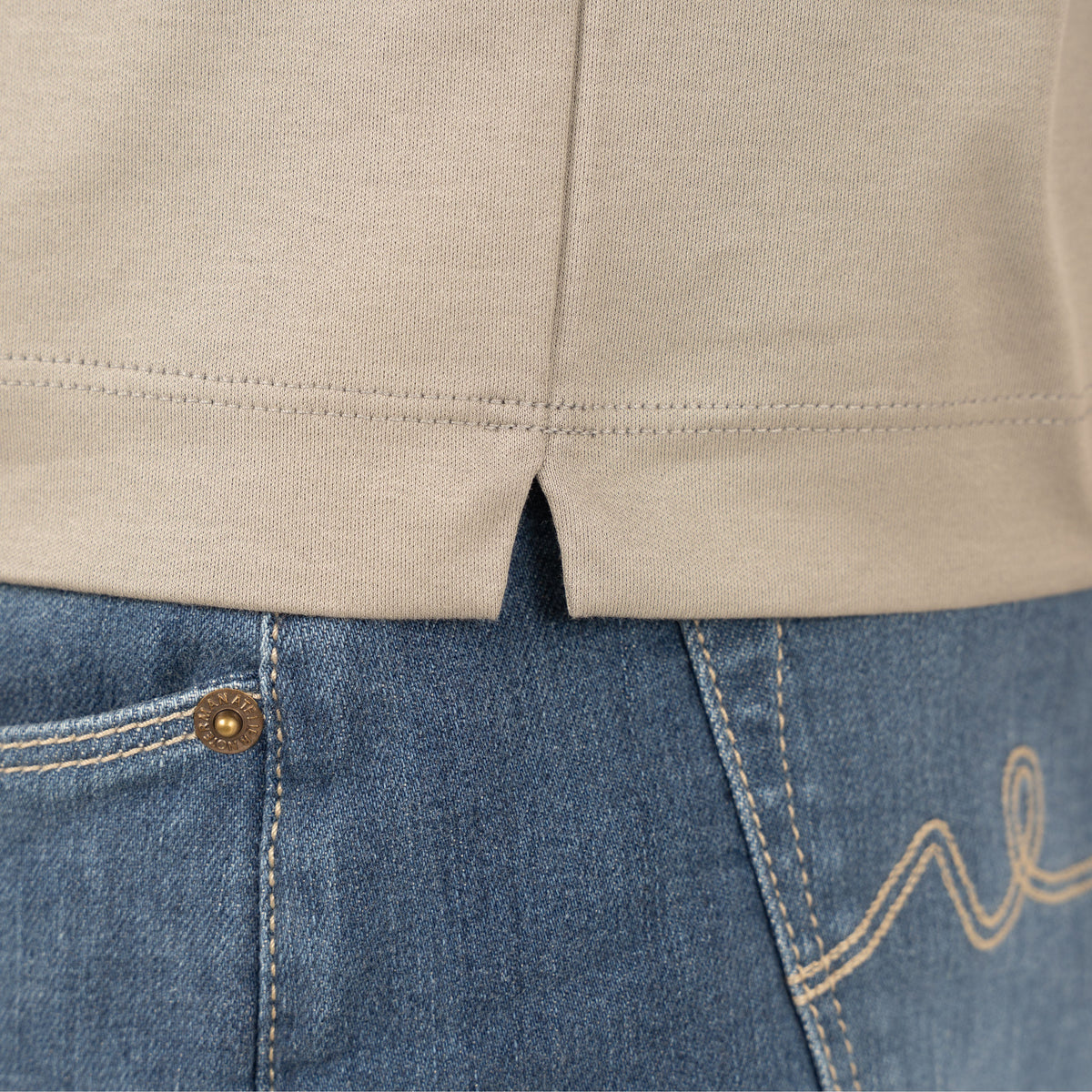 Valenza T-Shirt Graniet Grijs | Interlock Supima Cotton