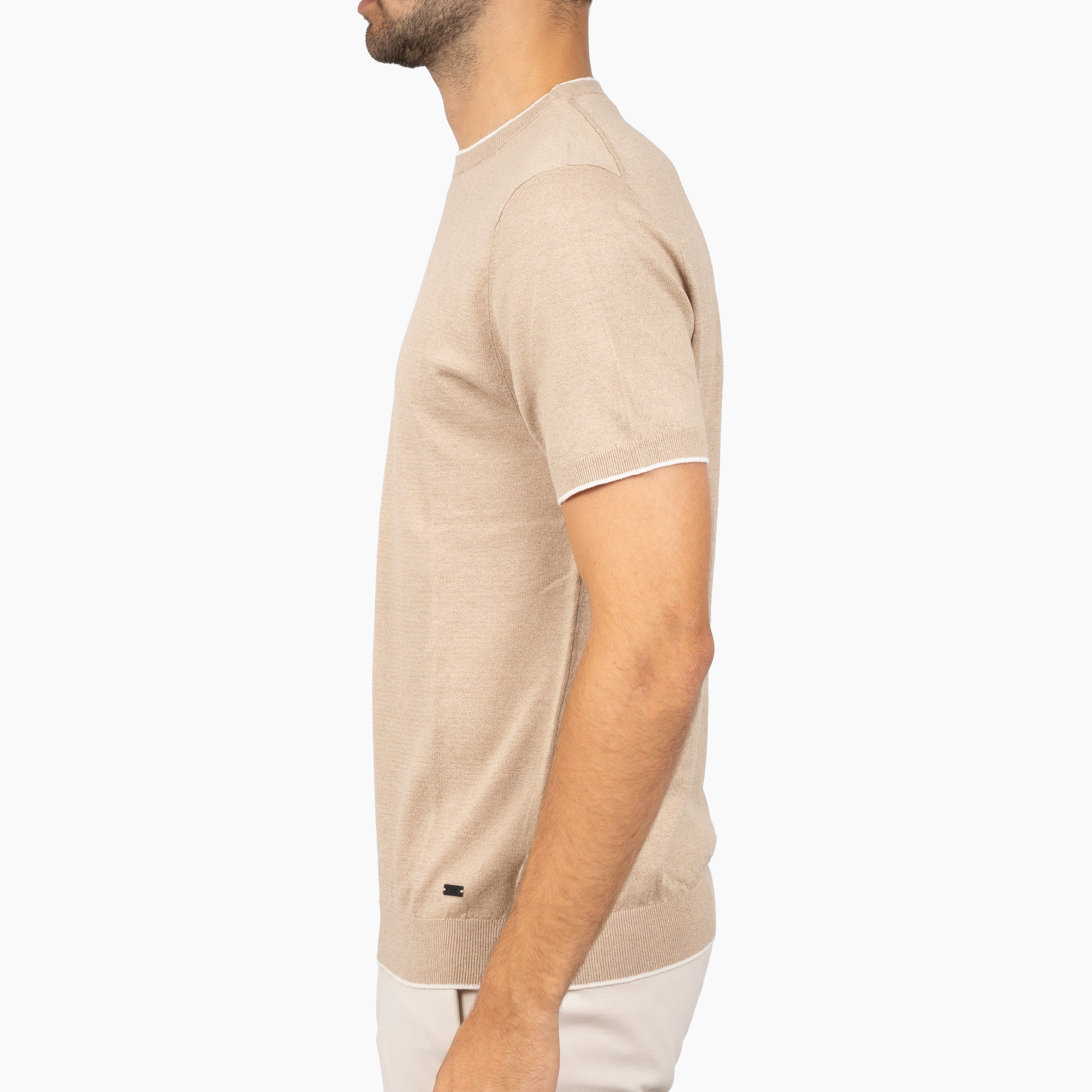 SEVEN DIALS Gebreid T-Shirt Zand | Bennet
