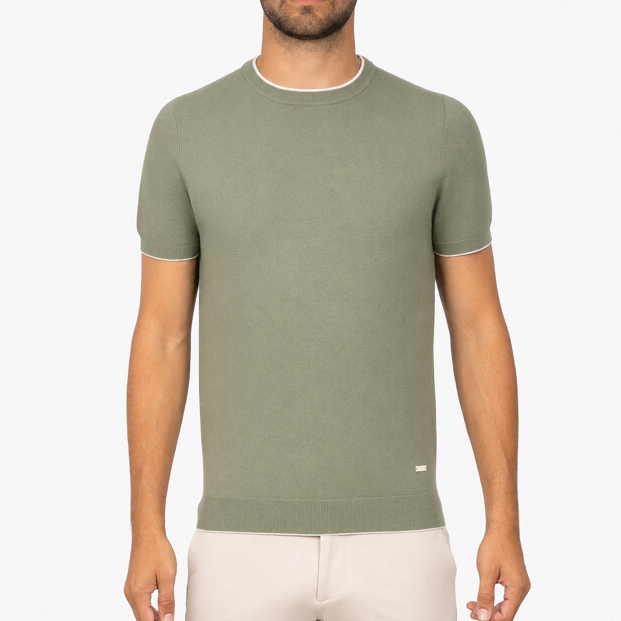 SEVEN DIALS Gebreid T-Shirt Groen | Bennet
