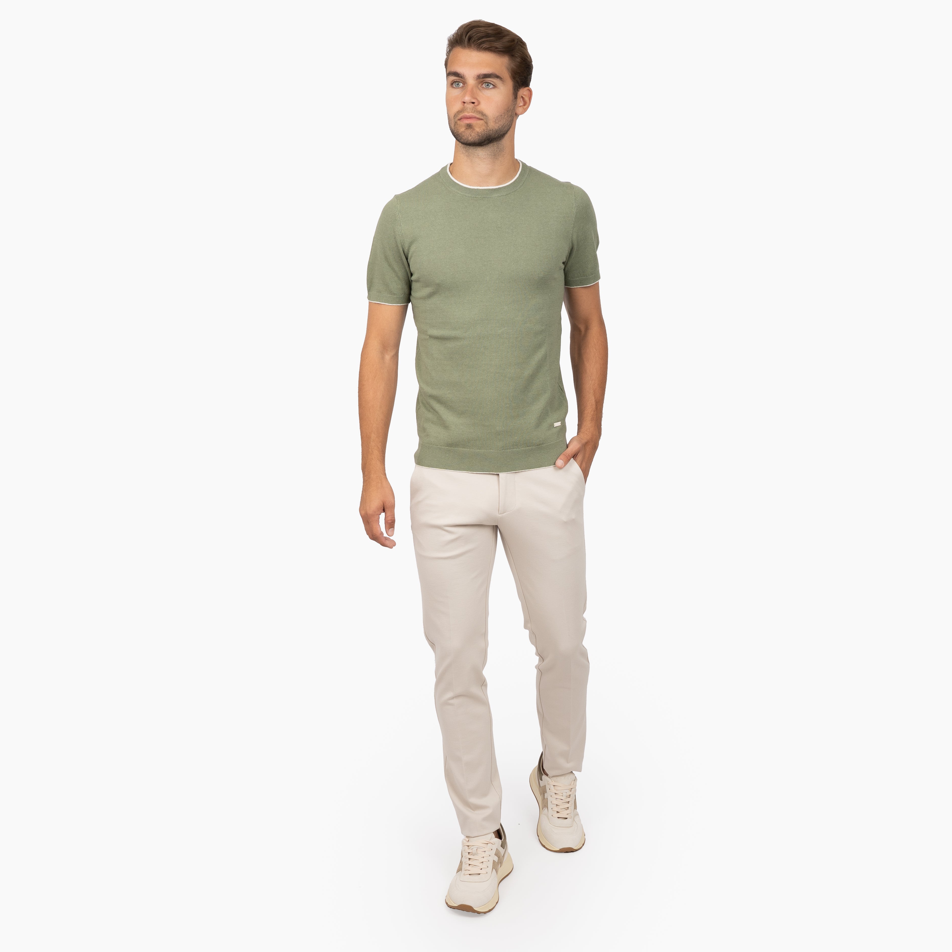 SEVEN DIALS Gebreid T-Shirt Groen | Bennet