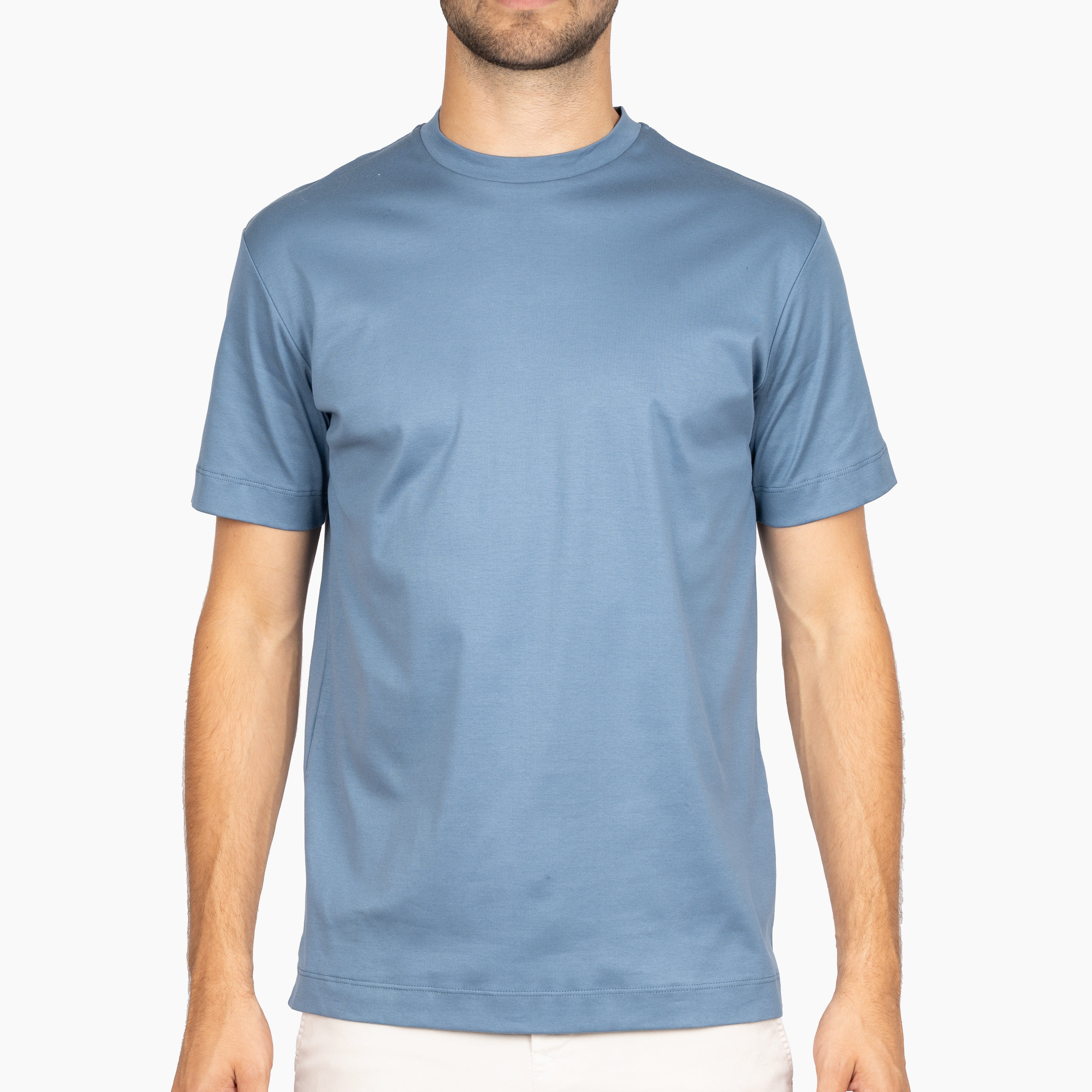 Valenza T-Shirt Staalblauw | Interlock Supima Cotton