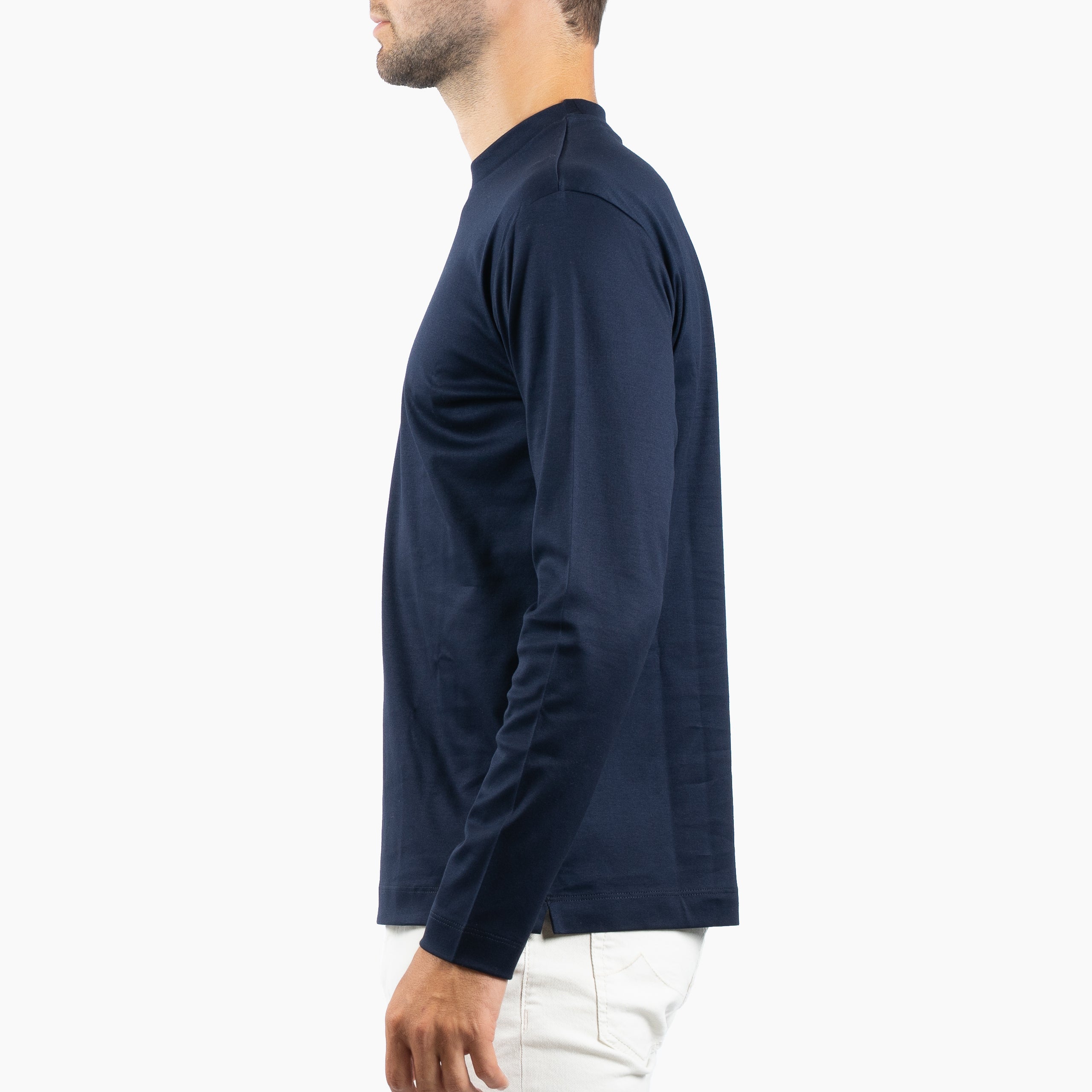 Valenza Longsleeve T-Shirt Blauw | Interlock Supima T-Shirt L/S