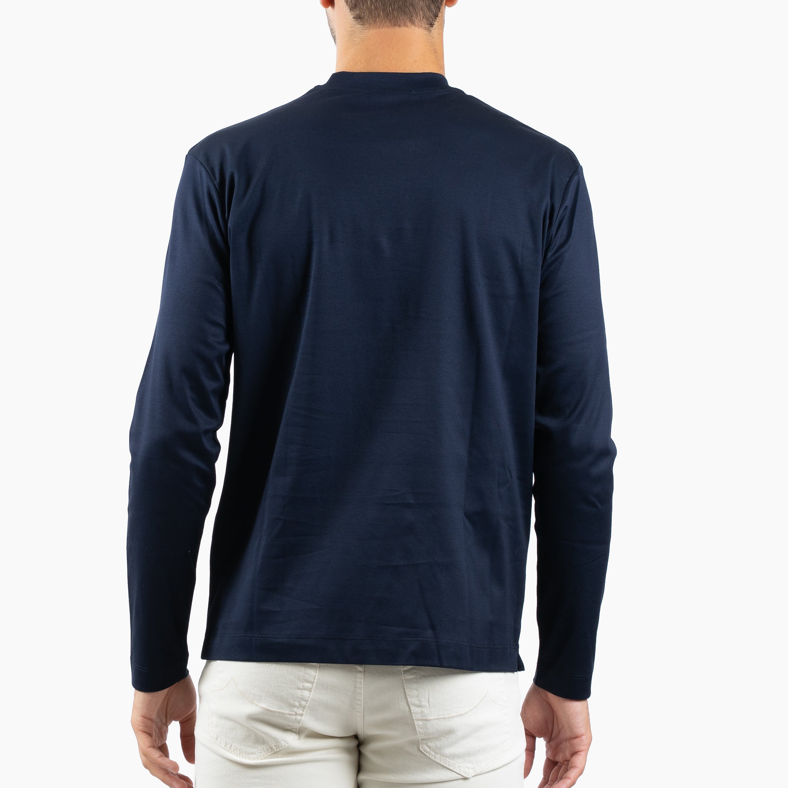 Valenza Longsleeve T-Shirt Blauw | Interlock Supima T-Shirt L/S
