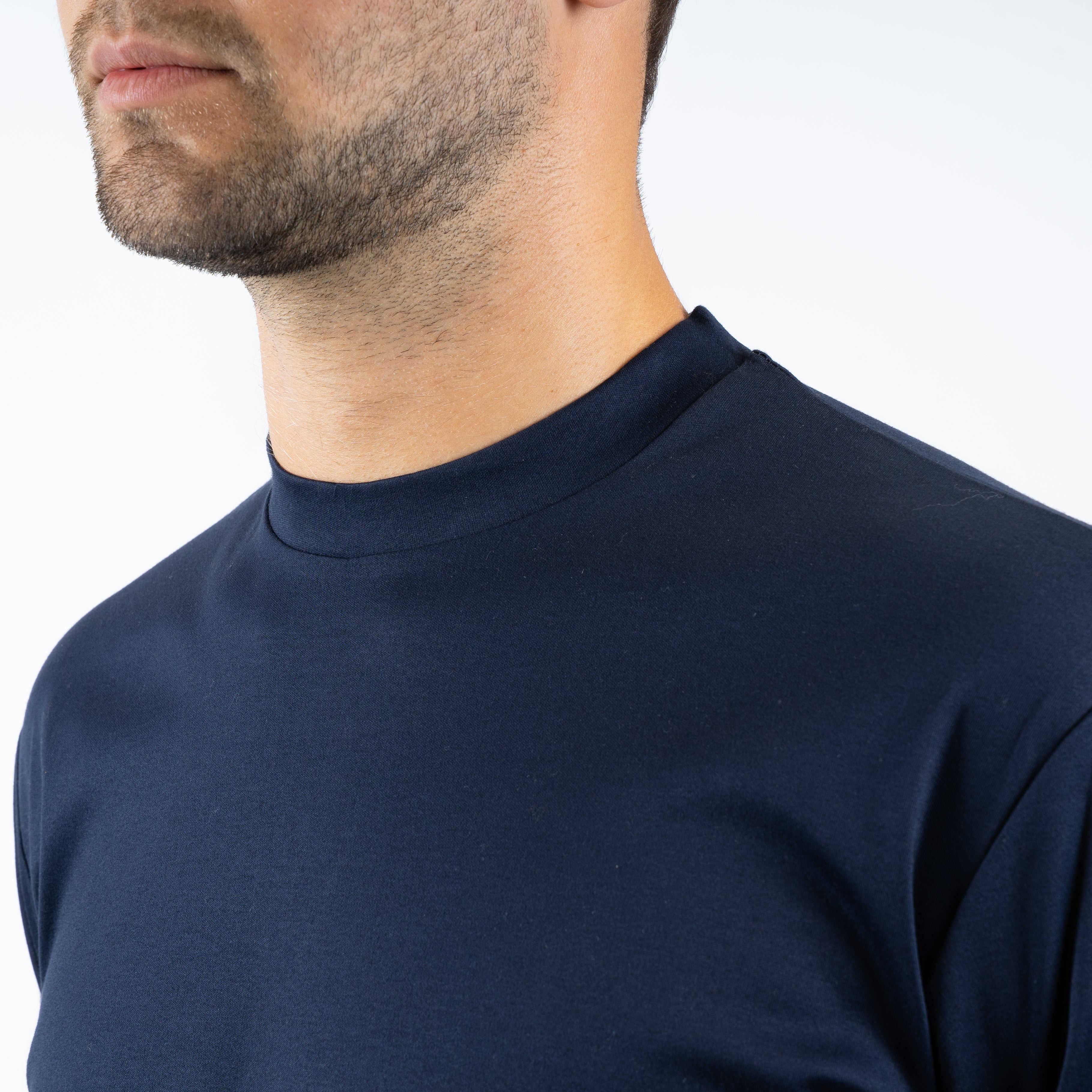 Valenza Longsleeve T-Shirt Blauw | Interlock Supima T-Shirt L/S