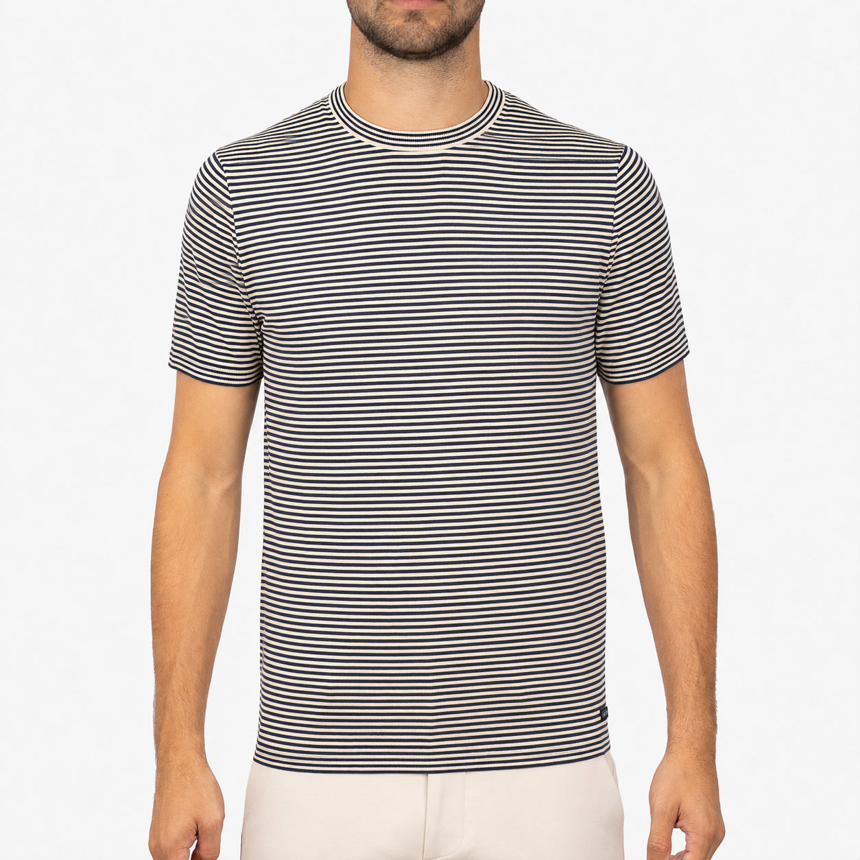 SEVEN DIALS Gebreid T-Shirt Donkerblauw Gestreept | Charsly