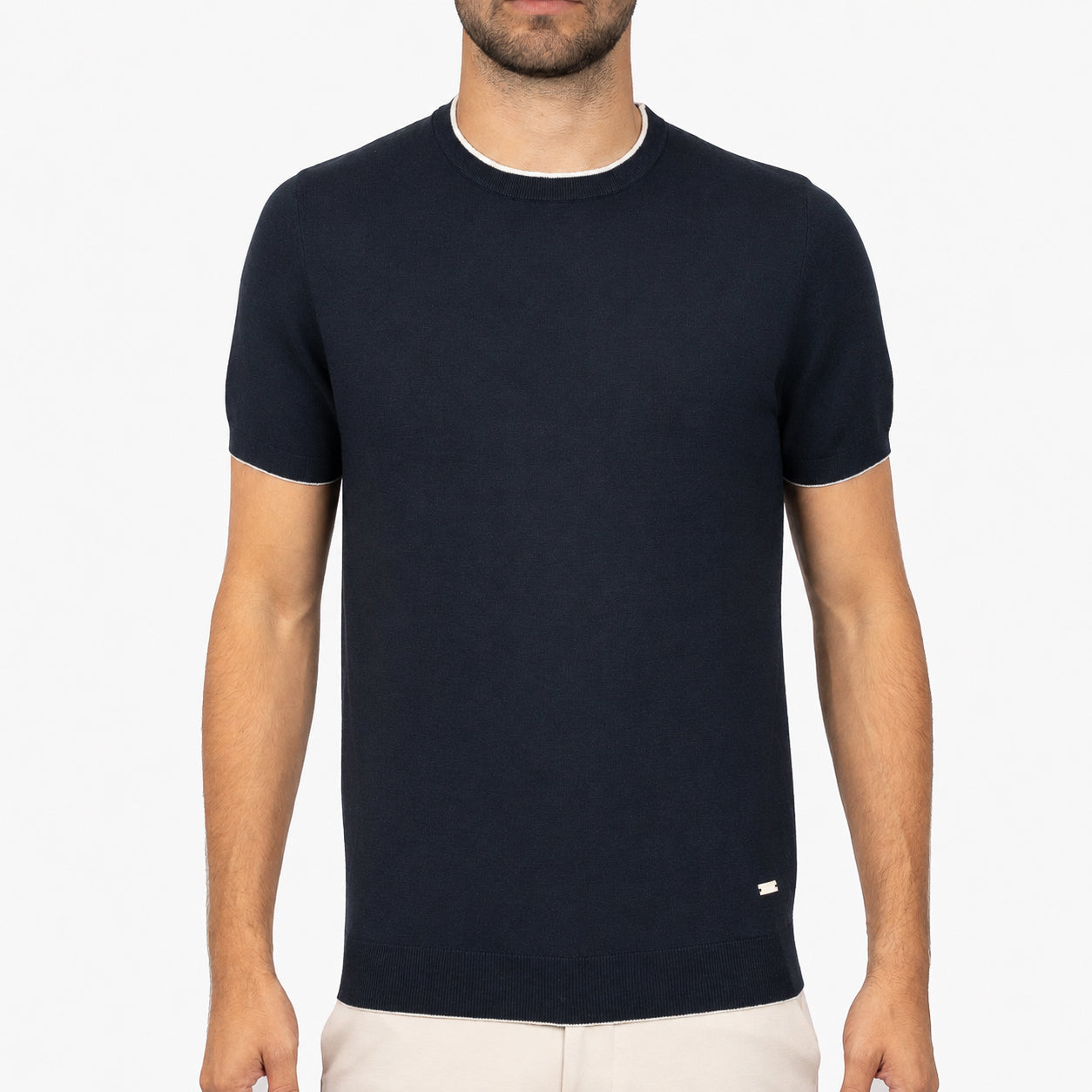 SEVEN DIALS Gebreid T-Shirt Blauw | Bennet
