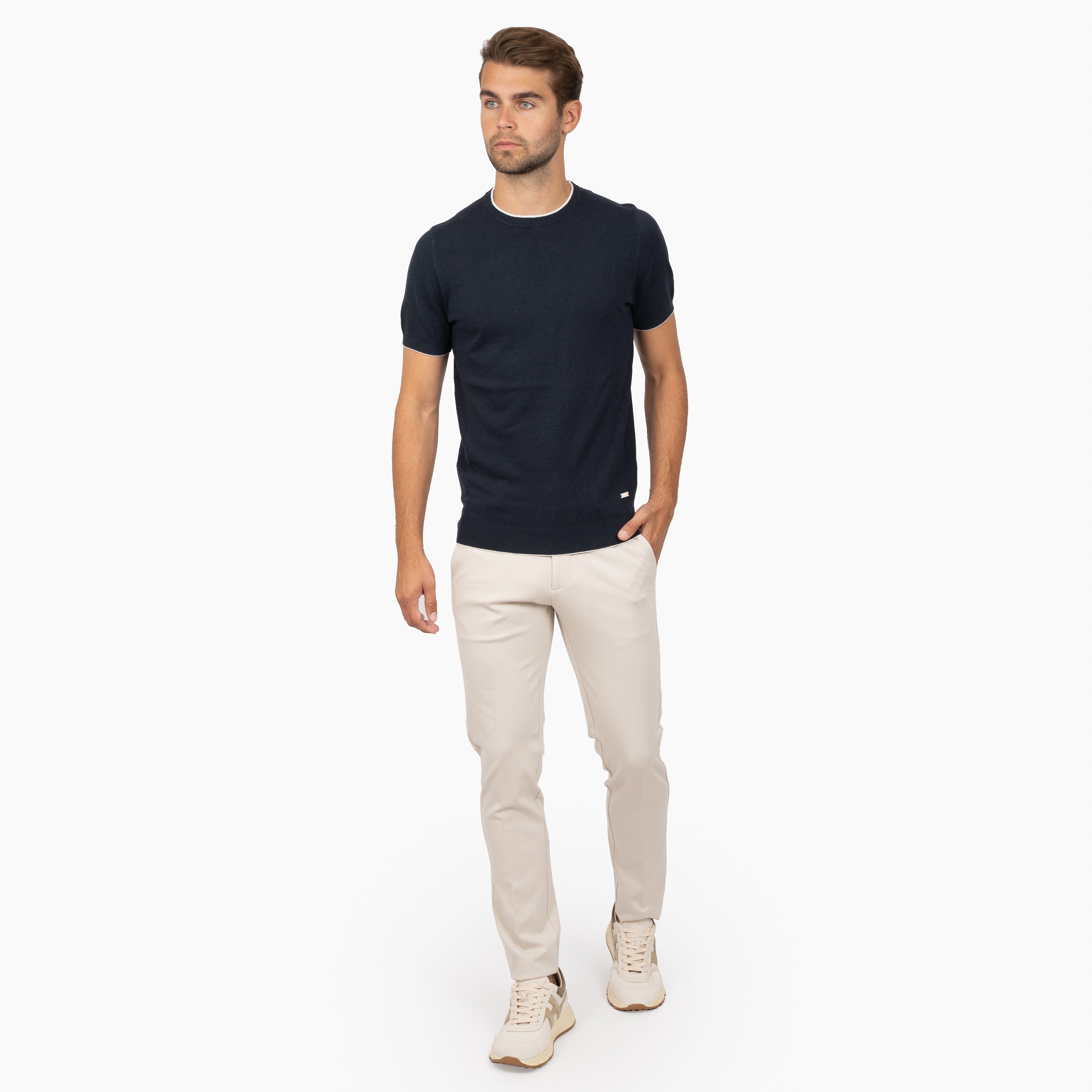 SEVEN DIALS Gebreid T-Shirt Blauw | Bennet