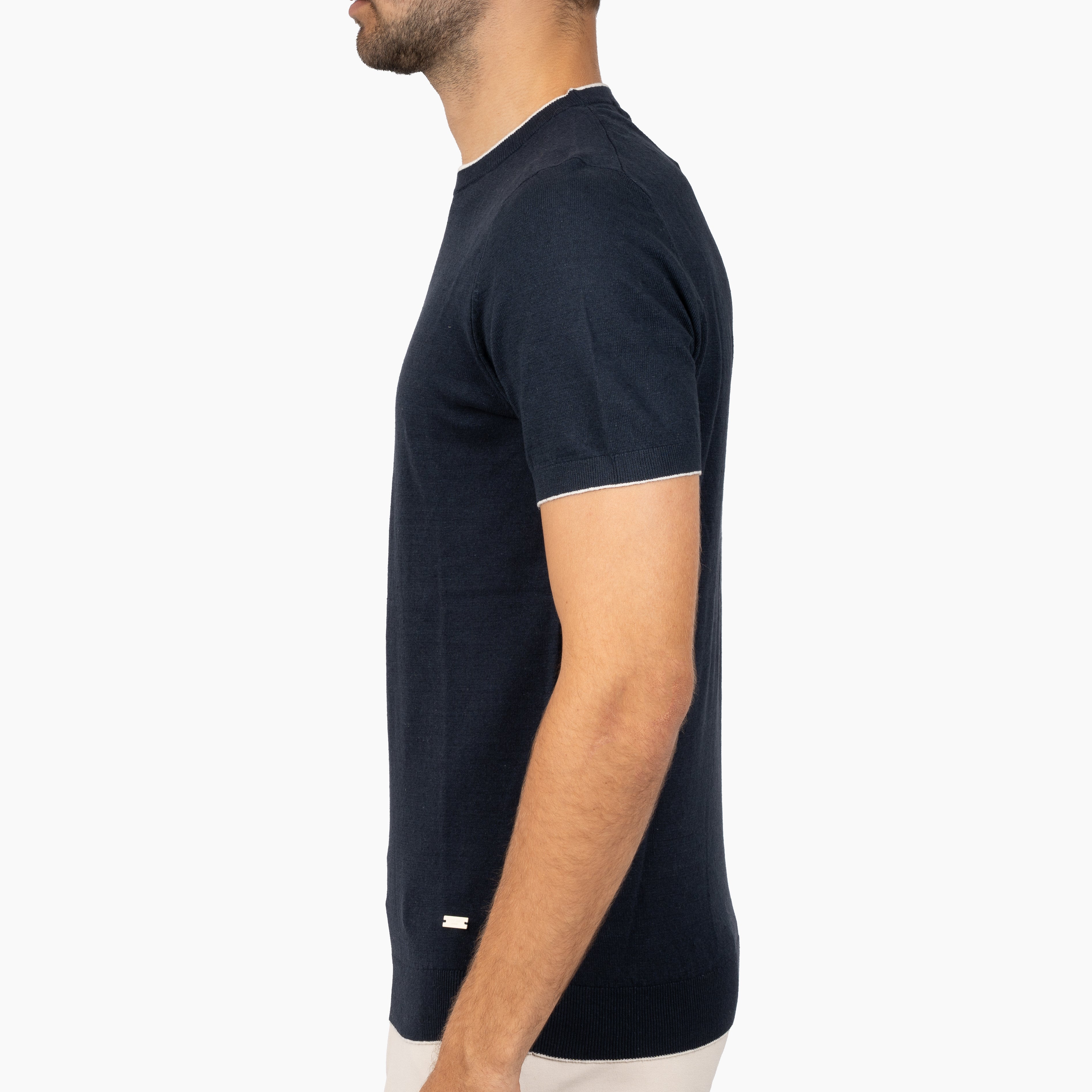 SEVEN DIALS Gebreid T-Shirt Blauw | Bennet