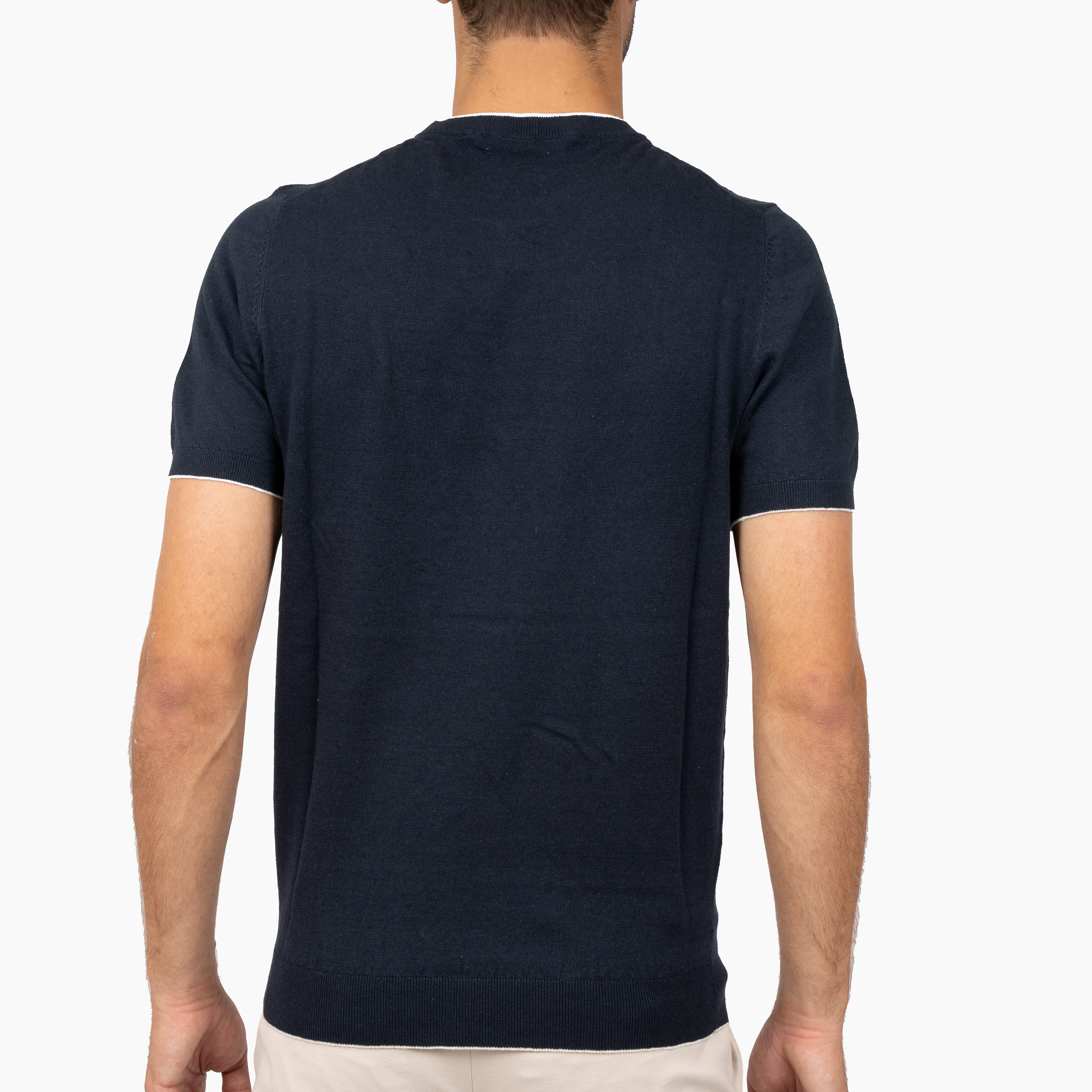 SEVEN DIALS Gebreid T-Shirt Blauw | Bennet