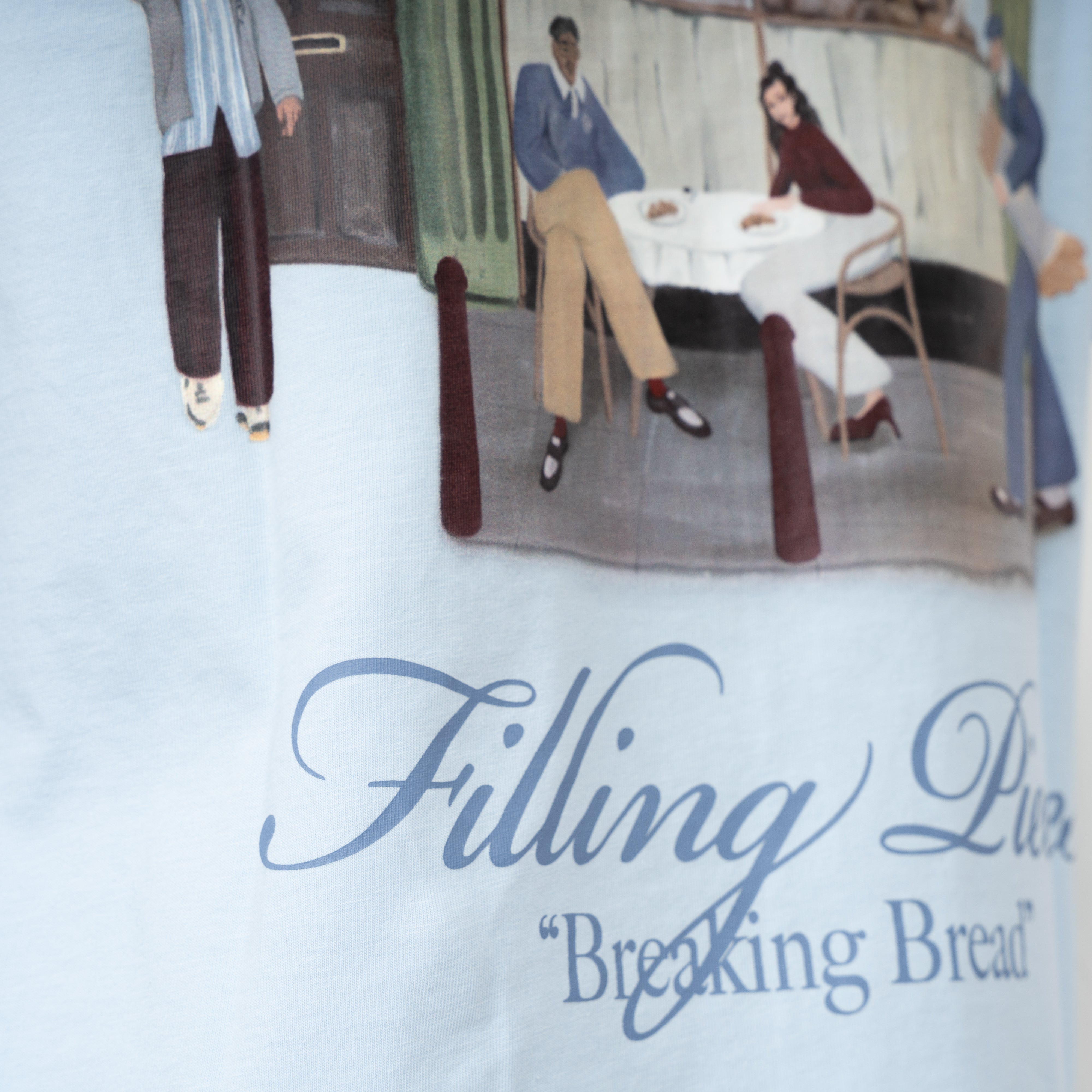 Filling Pieces T-Shirt Backprint Lichtblauw | Bakery