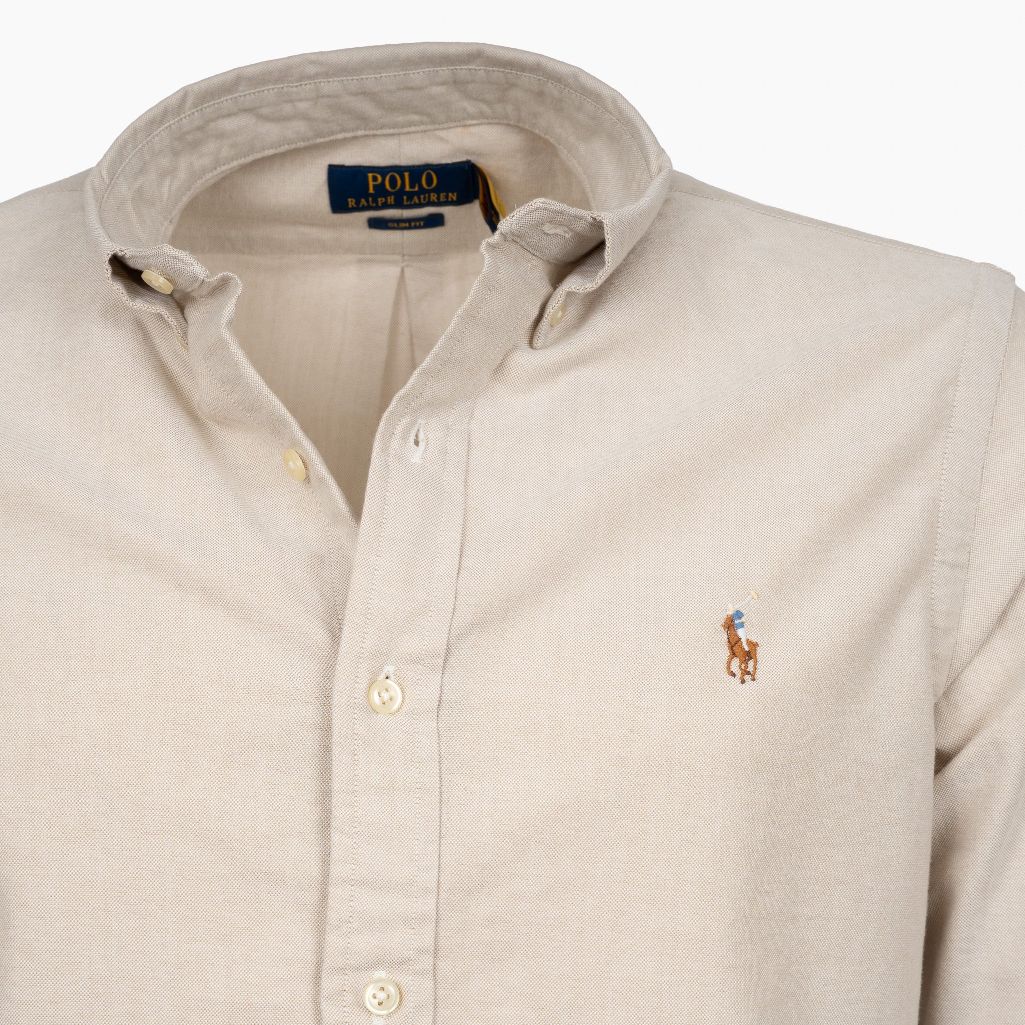 Ralph Lauren Oxford Overhemd Beige | Slim Fit