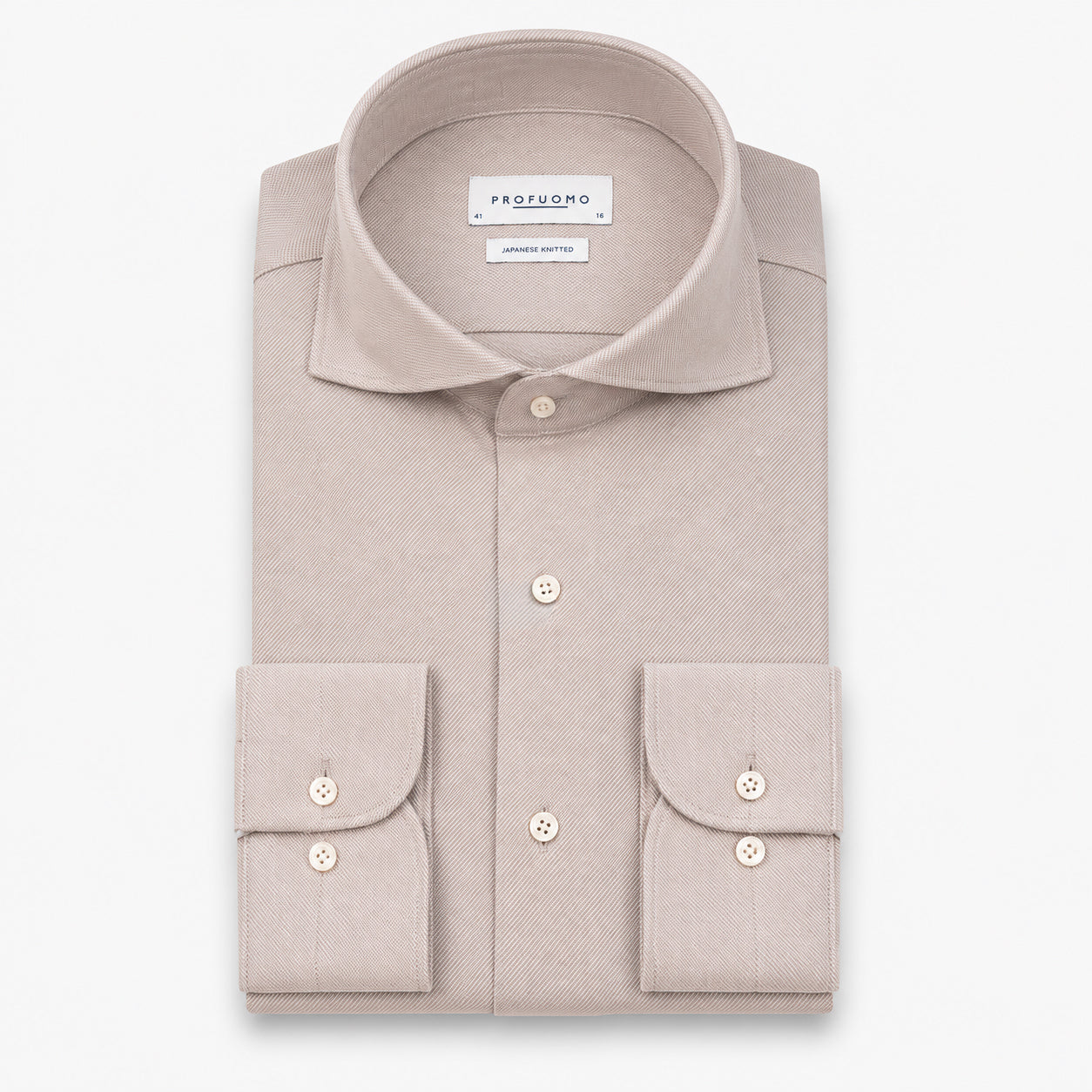 Profuomo Overhemd Beige | Japanese Knitted