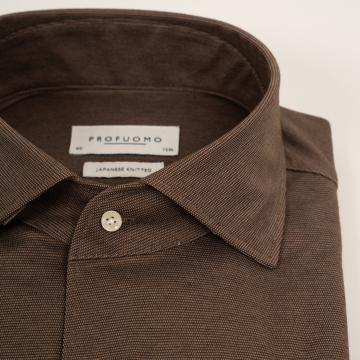 Profuomo Overhemd Taupe | Japanese Knitted