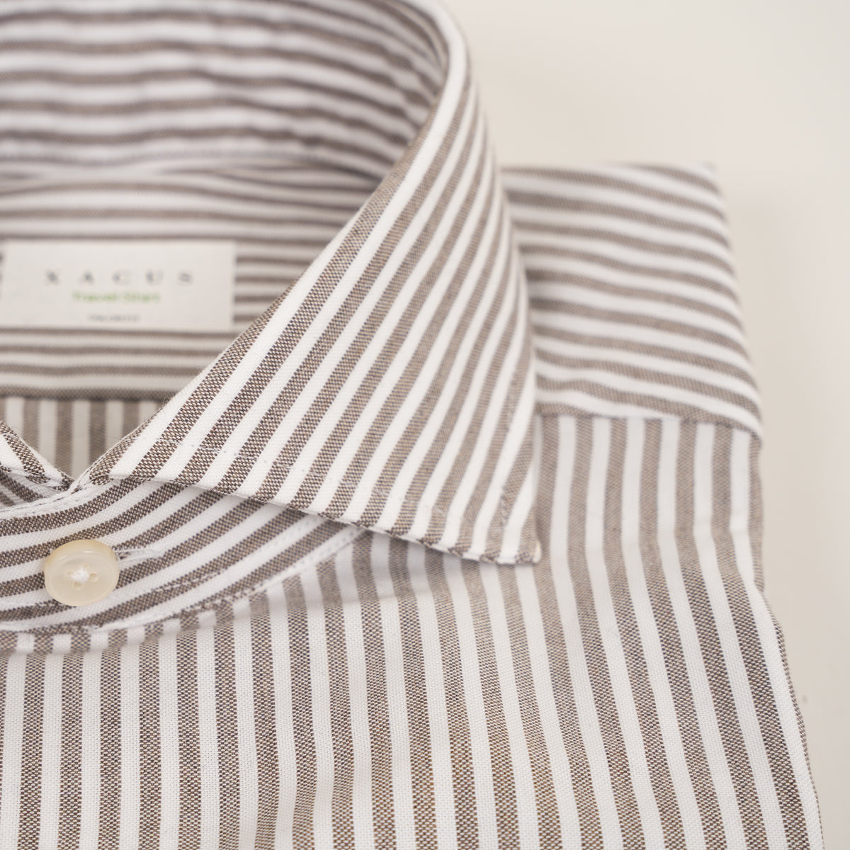Xacus Overhemd Bruin Gestreept | Tailor Fit