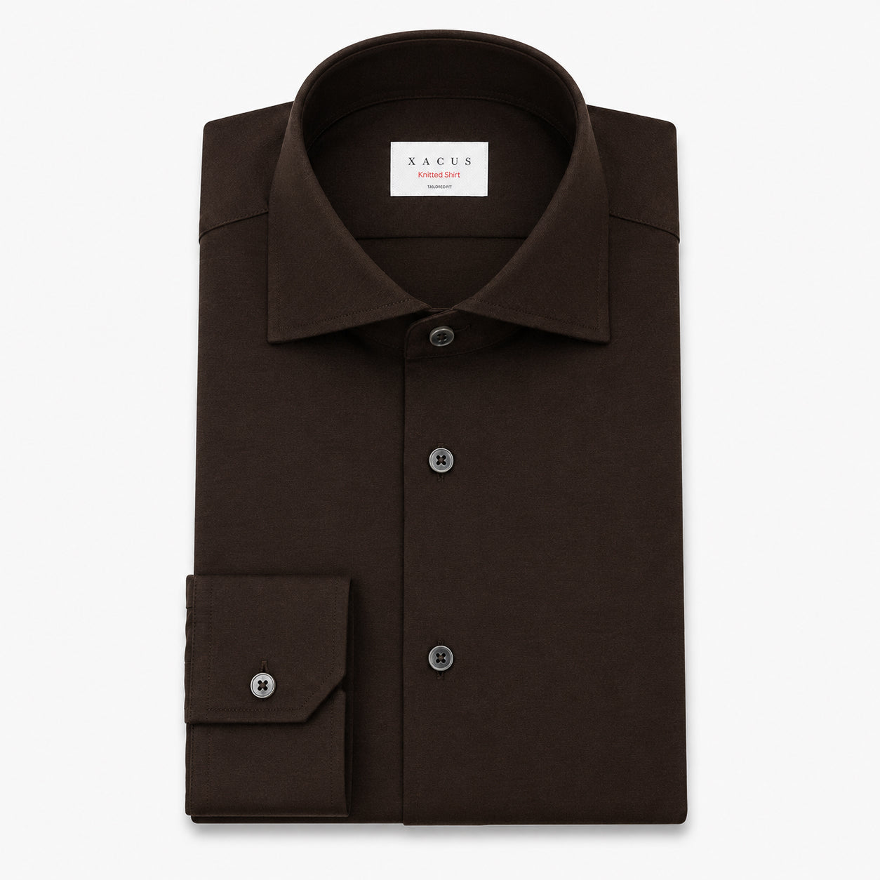 Xacus Overhemd Bruin | Knitted Shirt