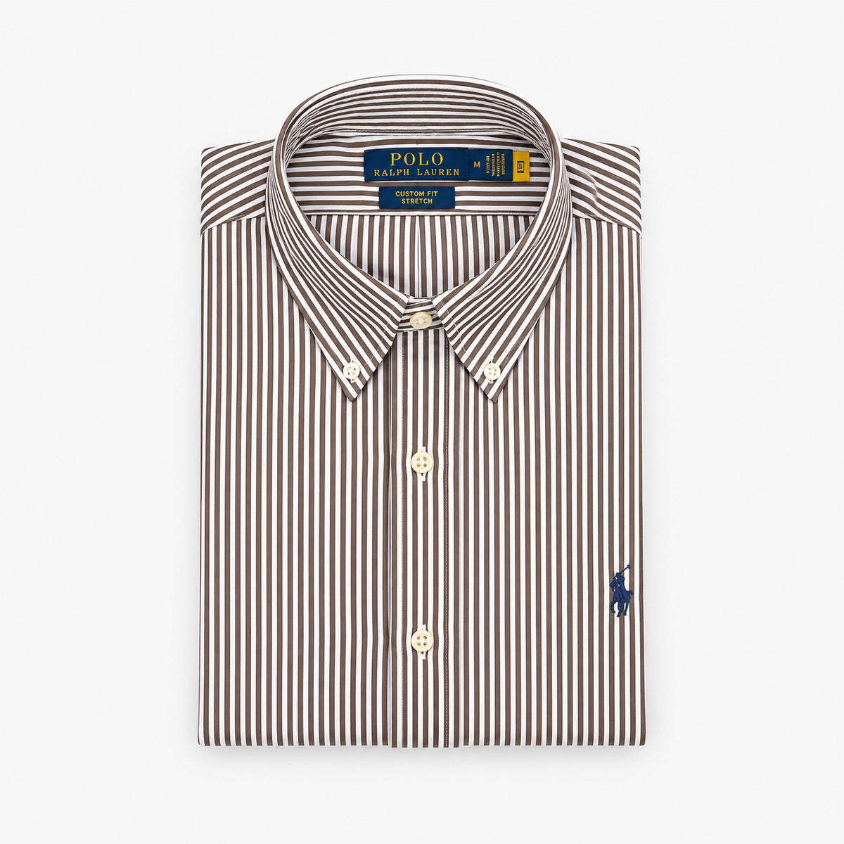 Ralph Lauren Overhemd Bruin Gestreept | Custom Fit