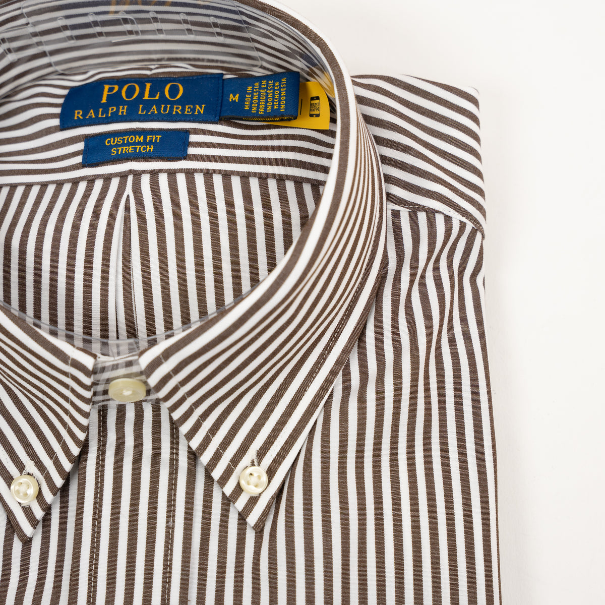 Ralph Lauren Overhemd Bruin Gestreept | Custom Fit