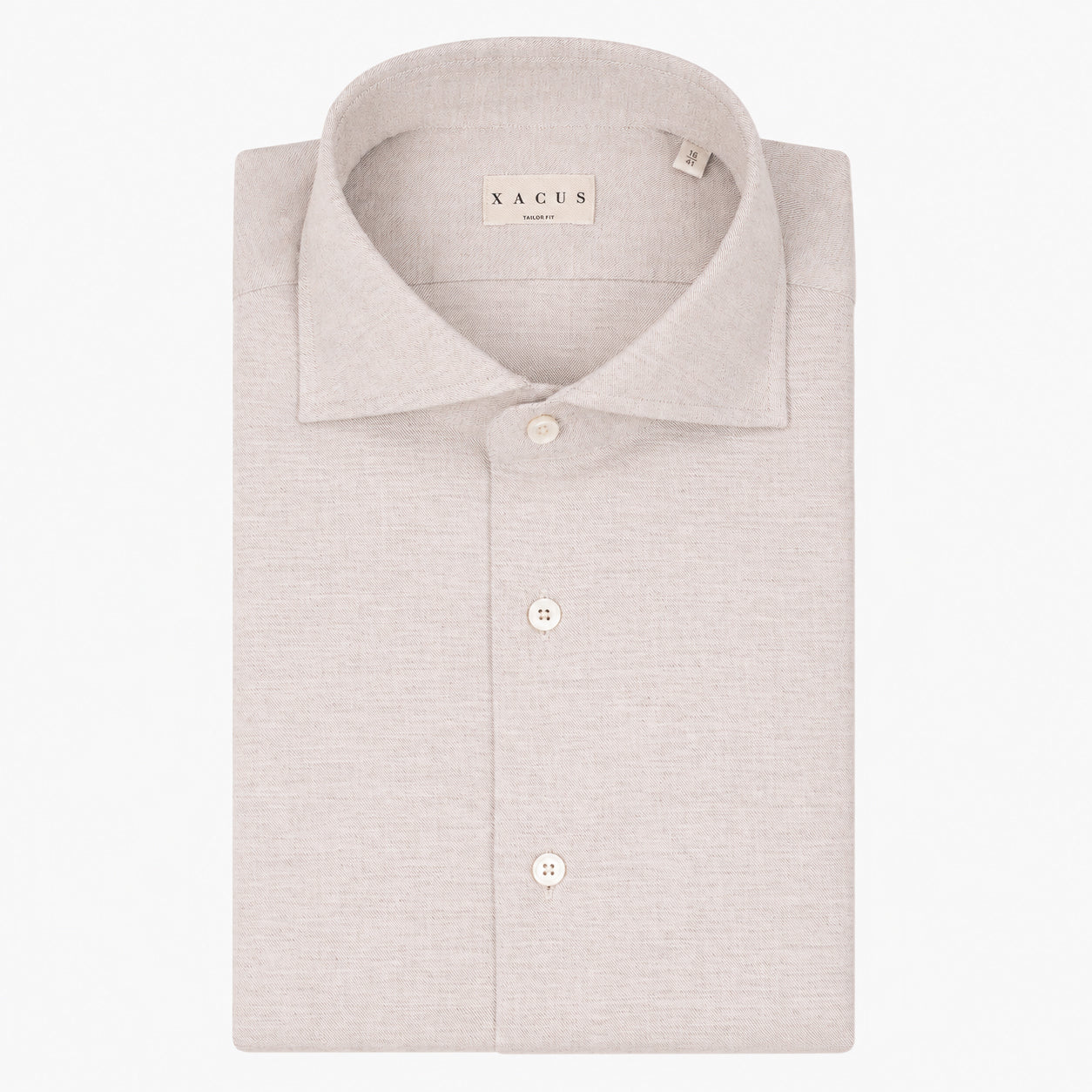 Xacus Overhemd Flannel Beige | Supercotone