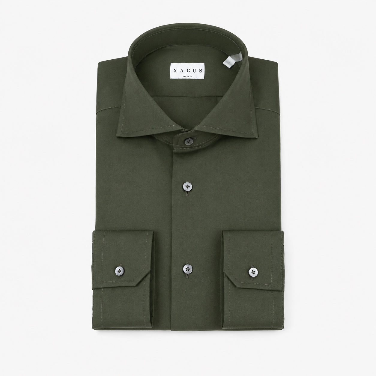 Xacus Overhemd Groen | Albini Stretch