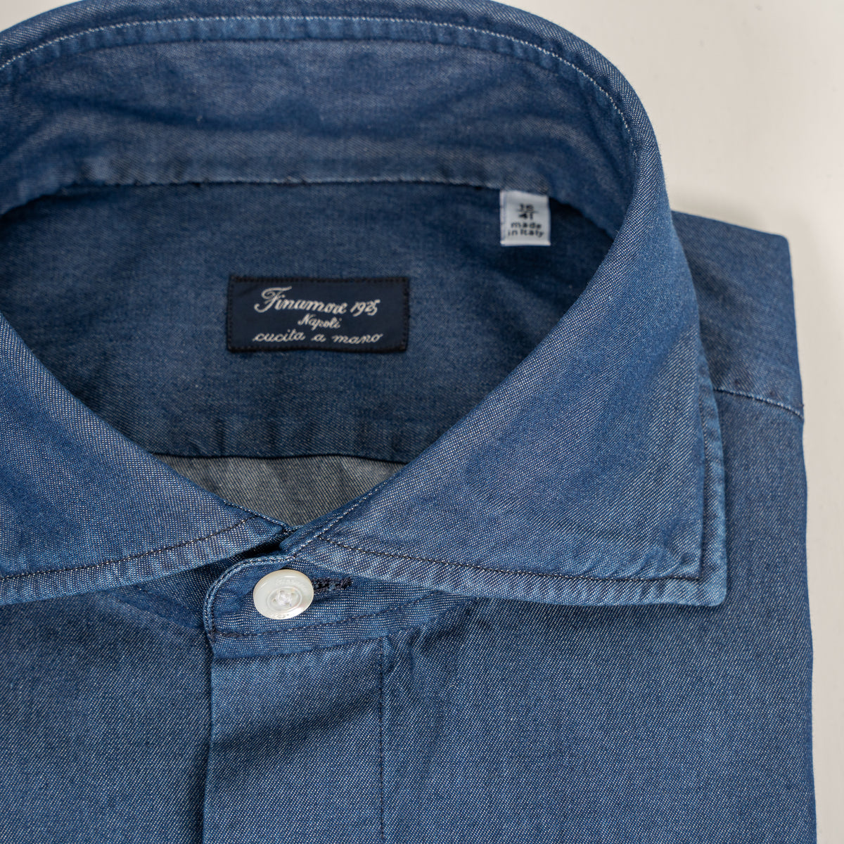 Finamore Denim Overhemd Blauw | Napoli