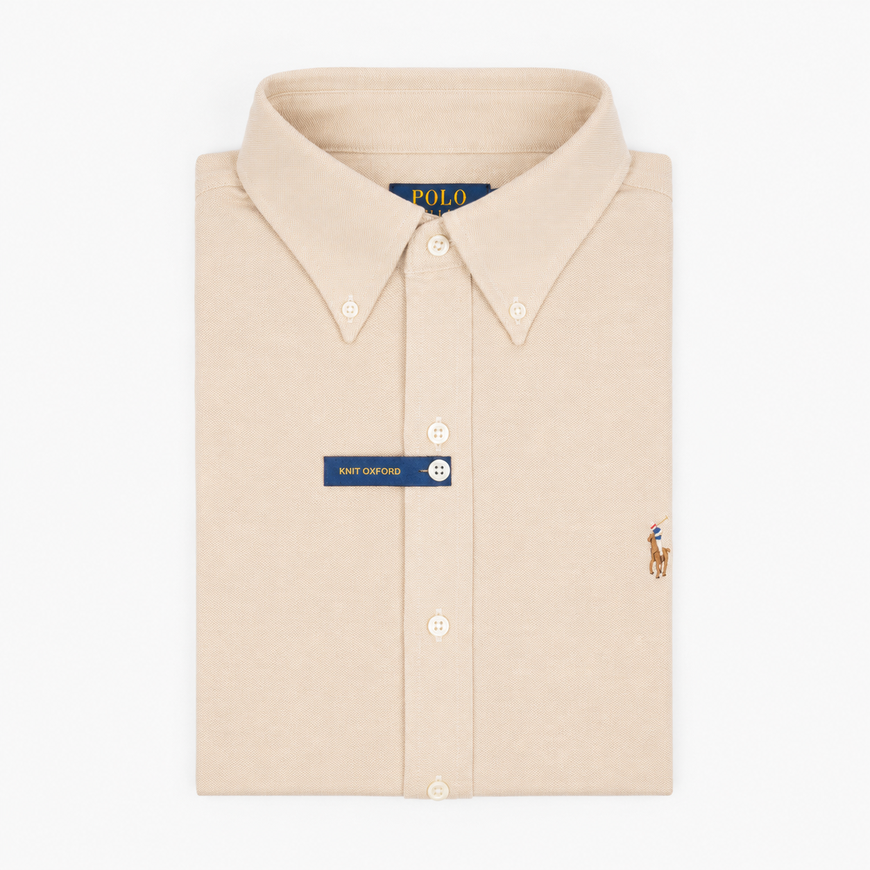 Ralph Lauren Overhemd Beige | Knit Oxford