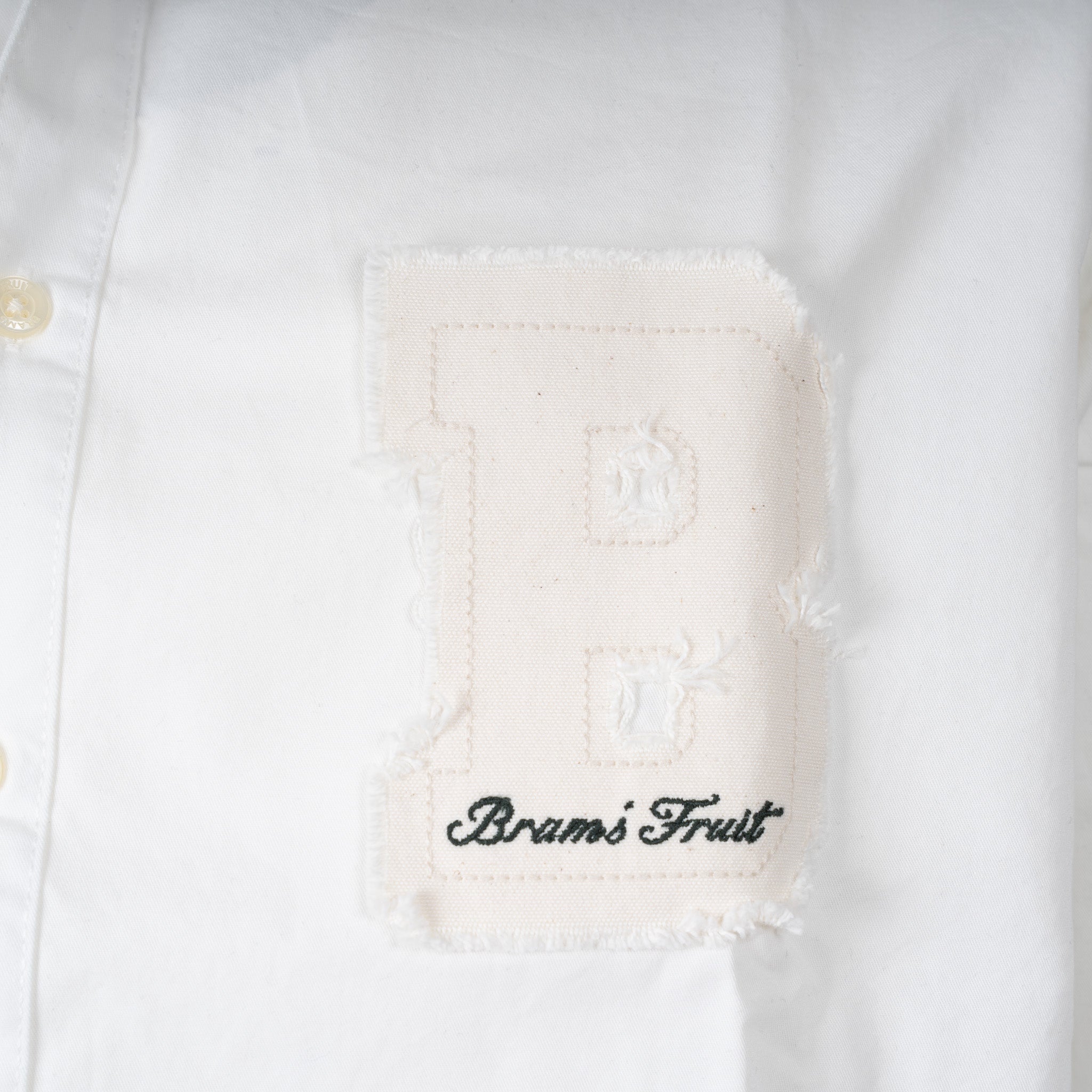 Bram's Fruit Overhemd Wit | Long Sleeve Varsity