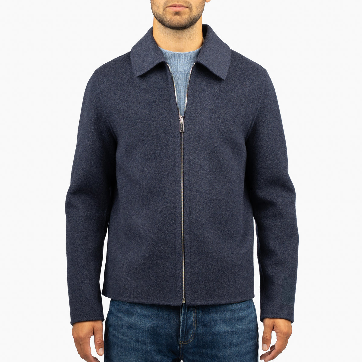 Profuomo Overshirt Blauw | Reversible Wool