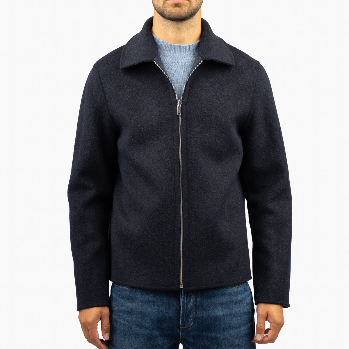 Profuomo Overshirt Blauw | Reversible Wool