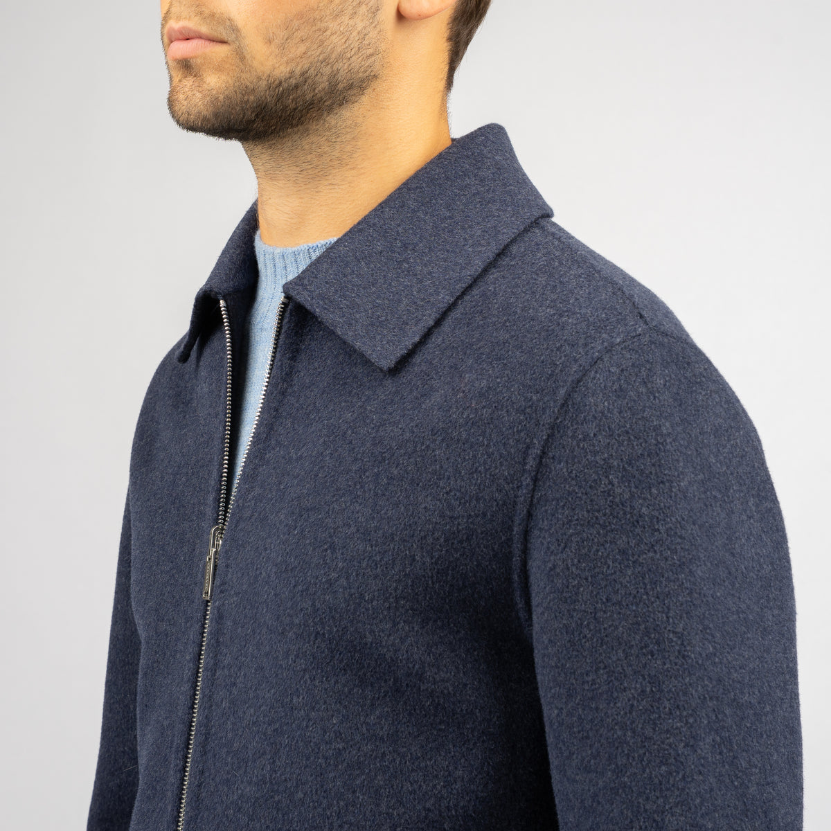 Profuomo Overshirt Blauw | Reversible Wool