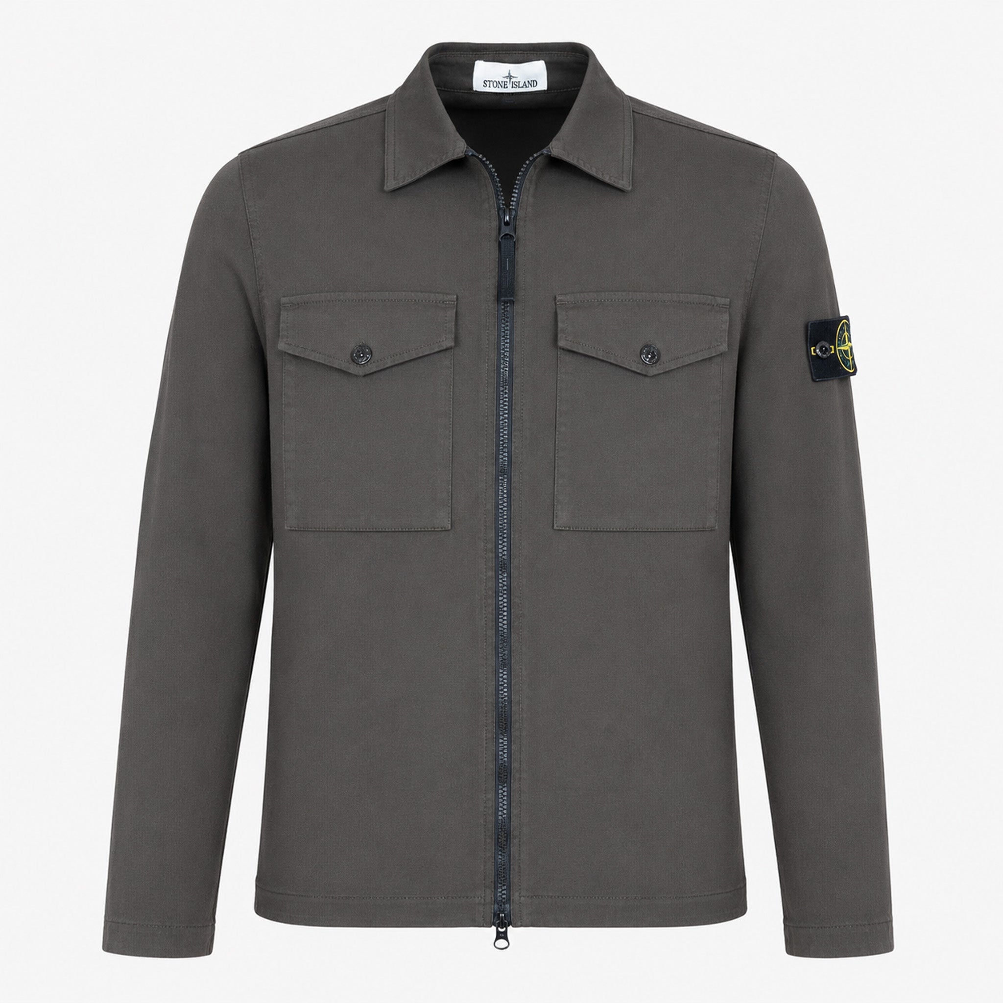 Stone Island Overshirt Grijs | Stretch Organic Cotton Satin