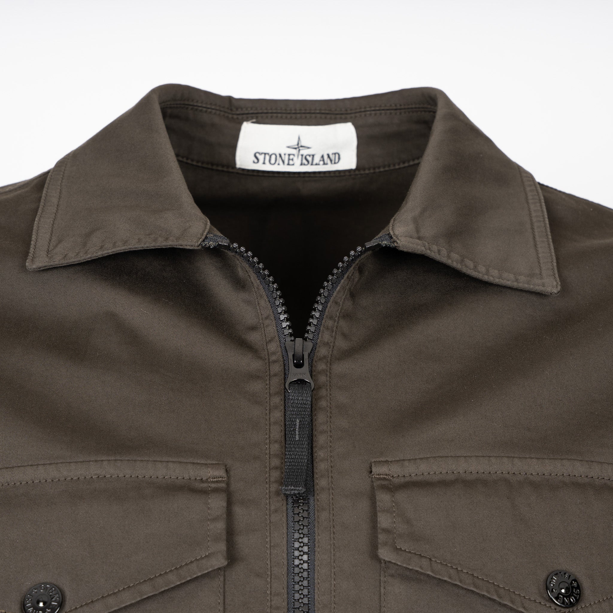 Stone Island Overshirt Grijs | Stretch Organic Cotton Satin