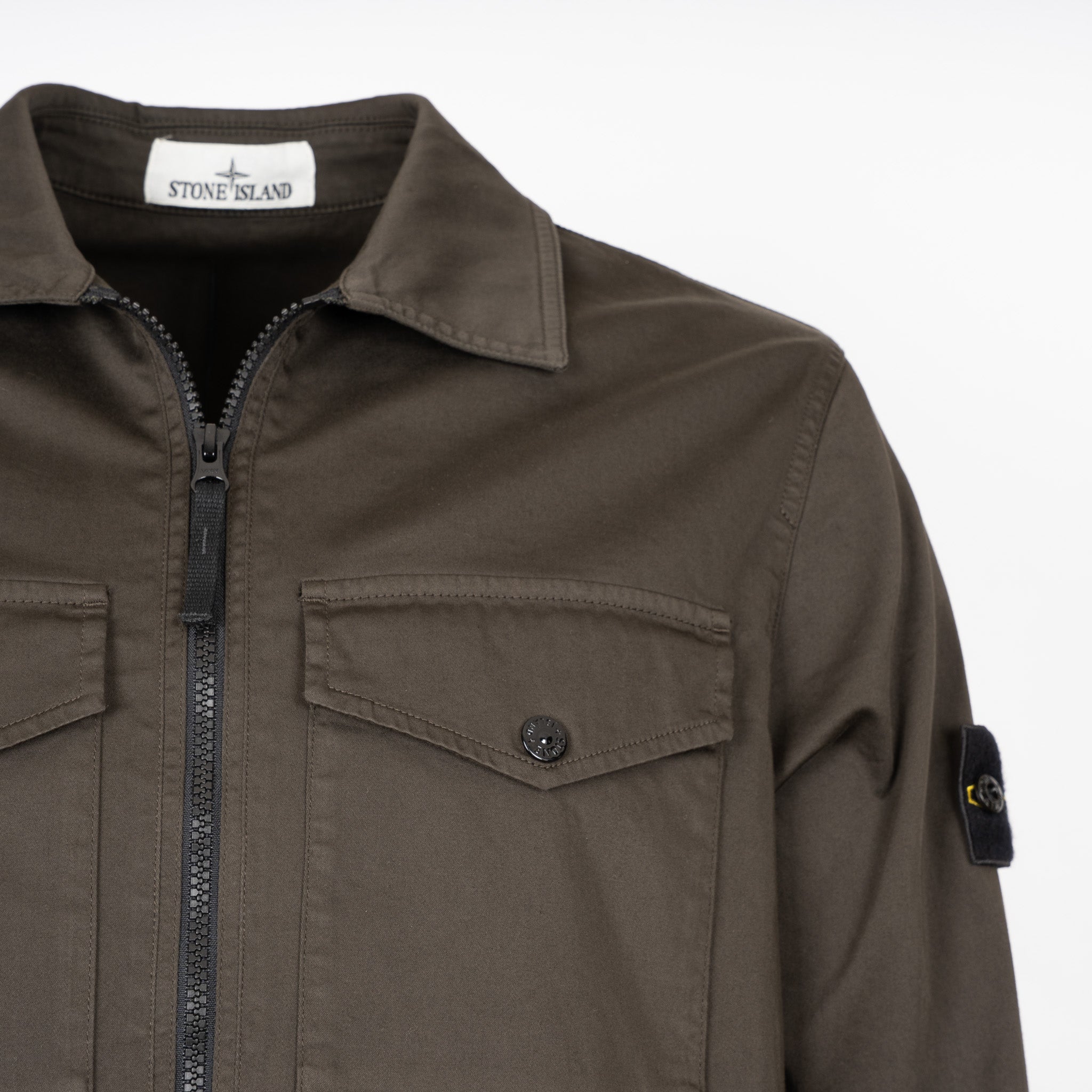 Stone Island Overshirt Grijs | Stretch Organic Cotton Satin