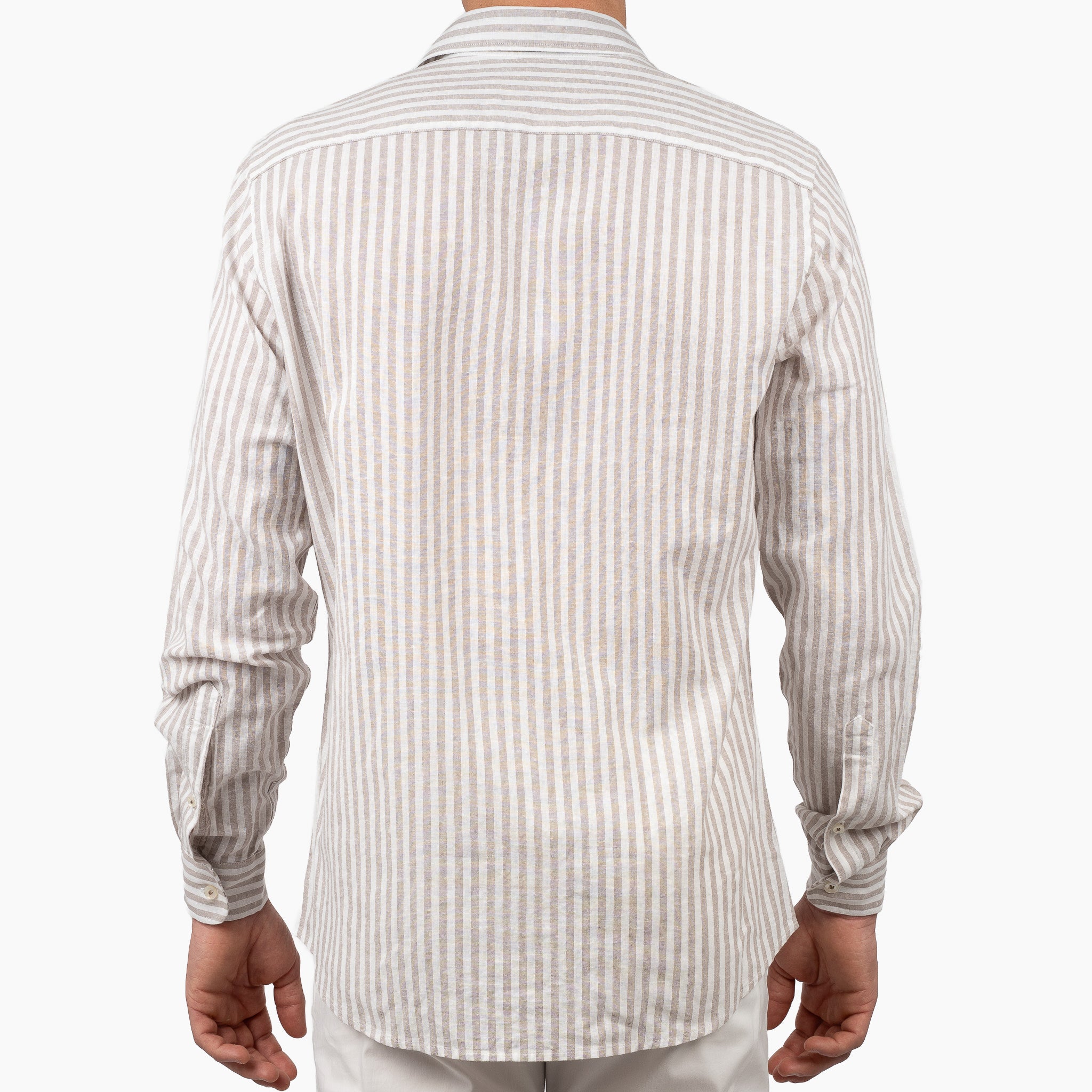 SEVEN DIALS Linnen Overhemd Beige Streep | Jerred