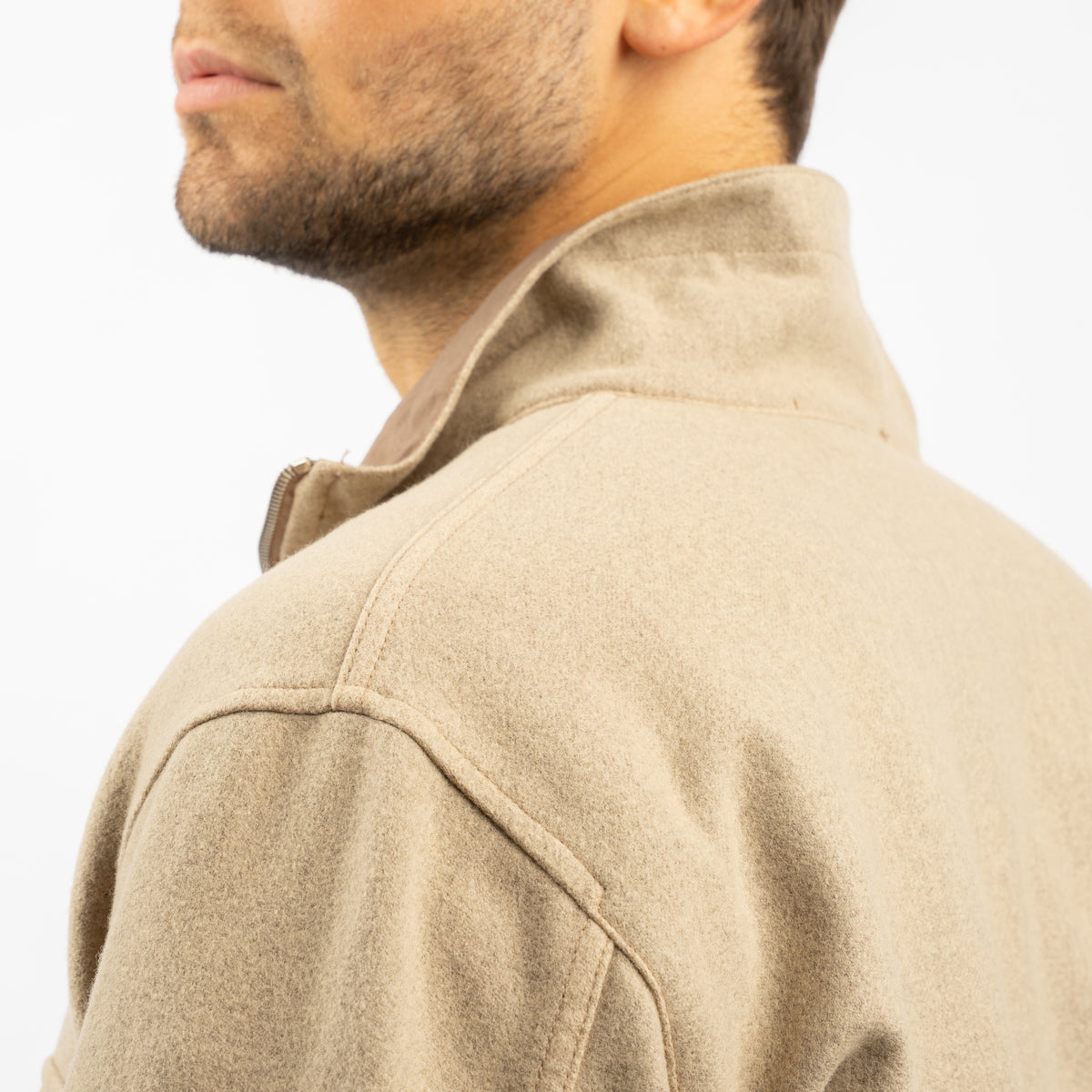 Stone Island Flannel Overshirt Beige | Wool Nylon Flannel-TC