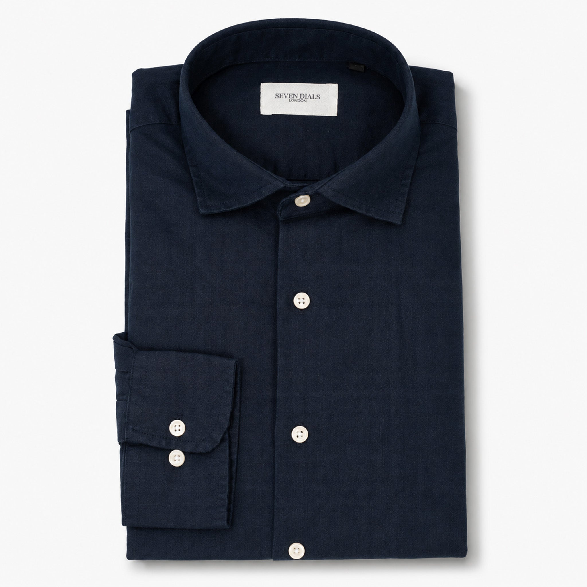 SEVEN DIALS Linnen Overhemd Blauw | Jerred