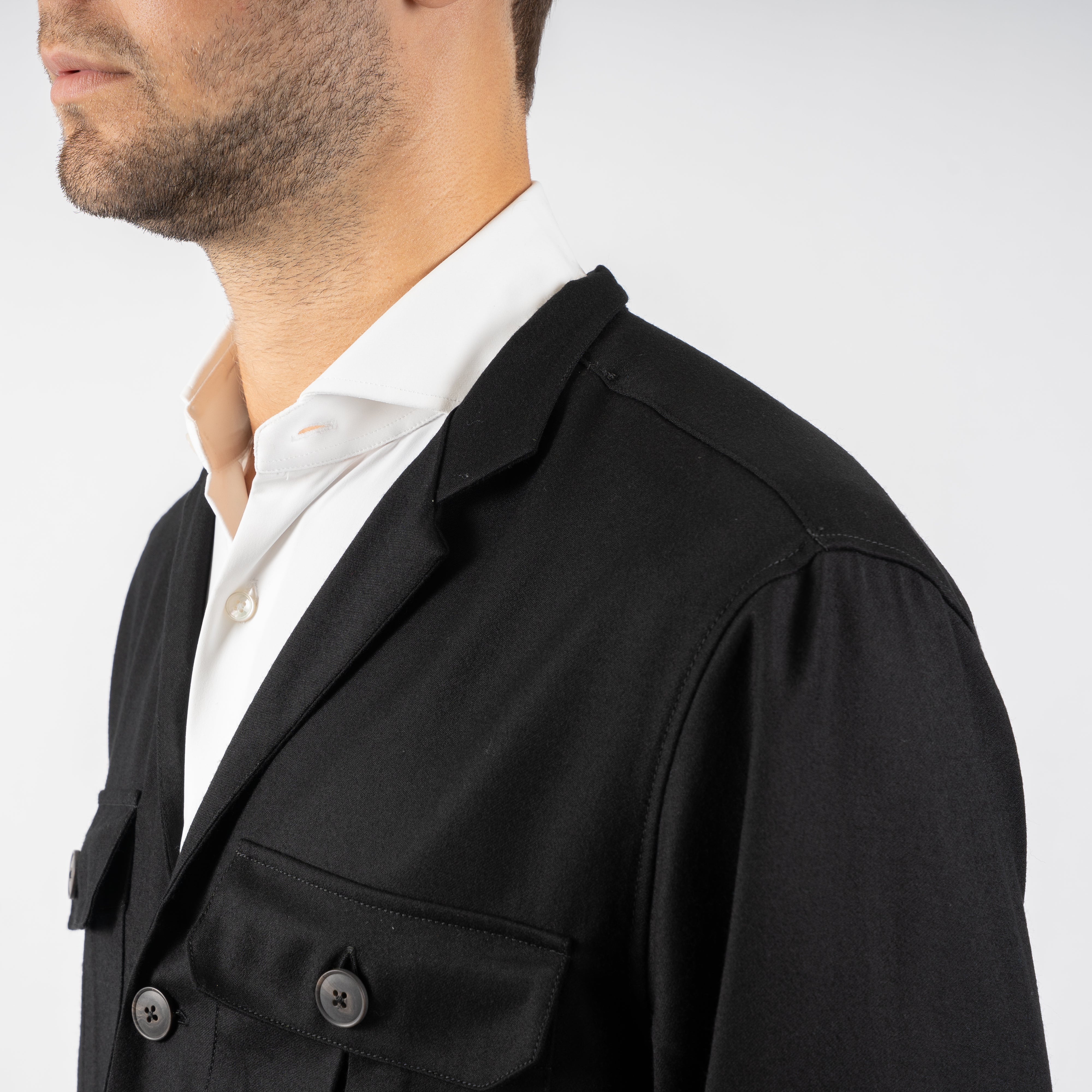 Xacus Overshirt Zwart | Unfold Shirt