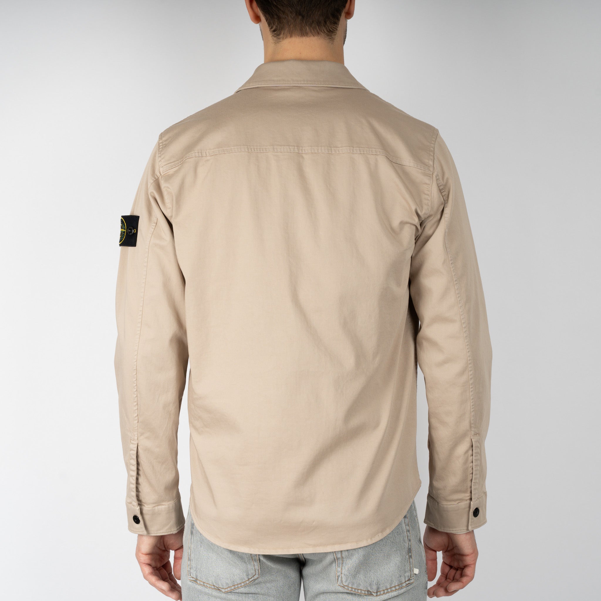 Stone Island Overshirt Beige | Stretch Cotton Satin
