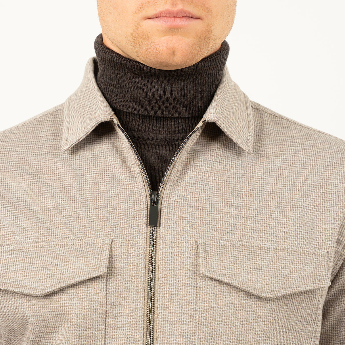 SEVEN DIALS Overshirt met Rits Beige | Amman