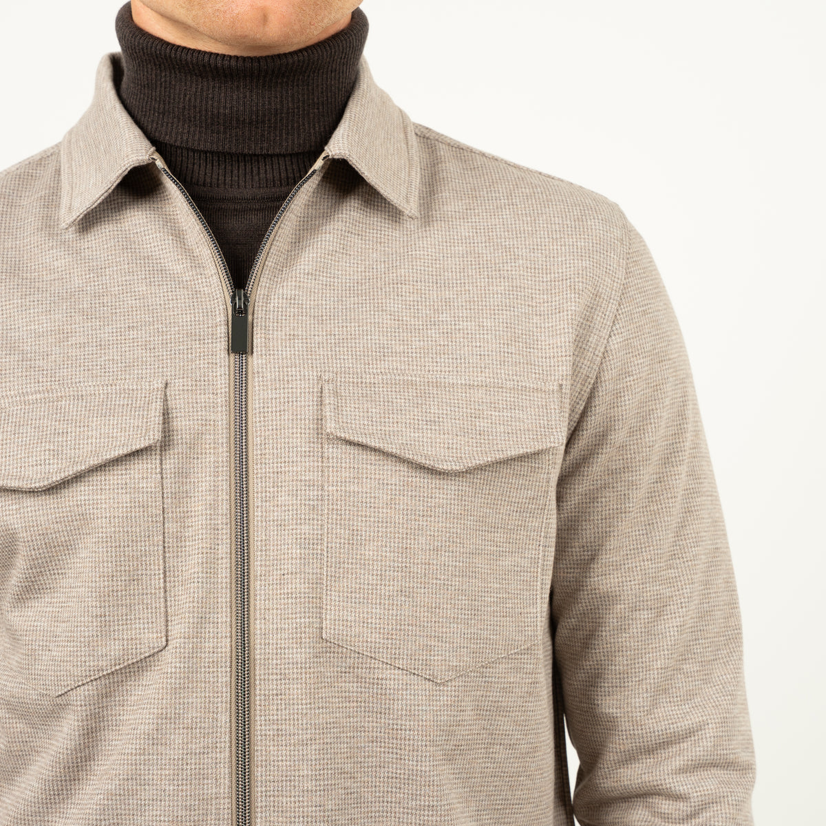 SEVEN DIALS Overshirt met Rits Beige | Amman