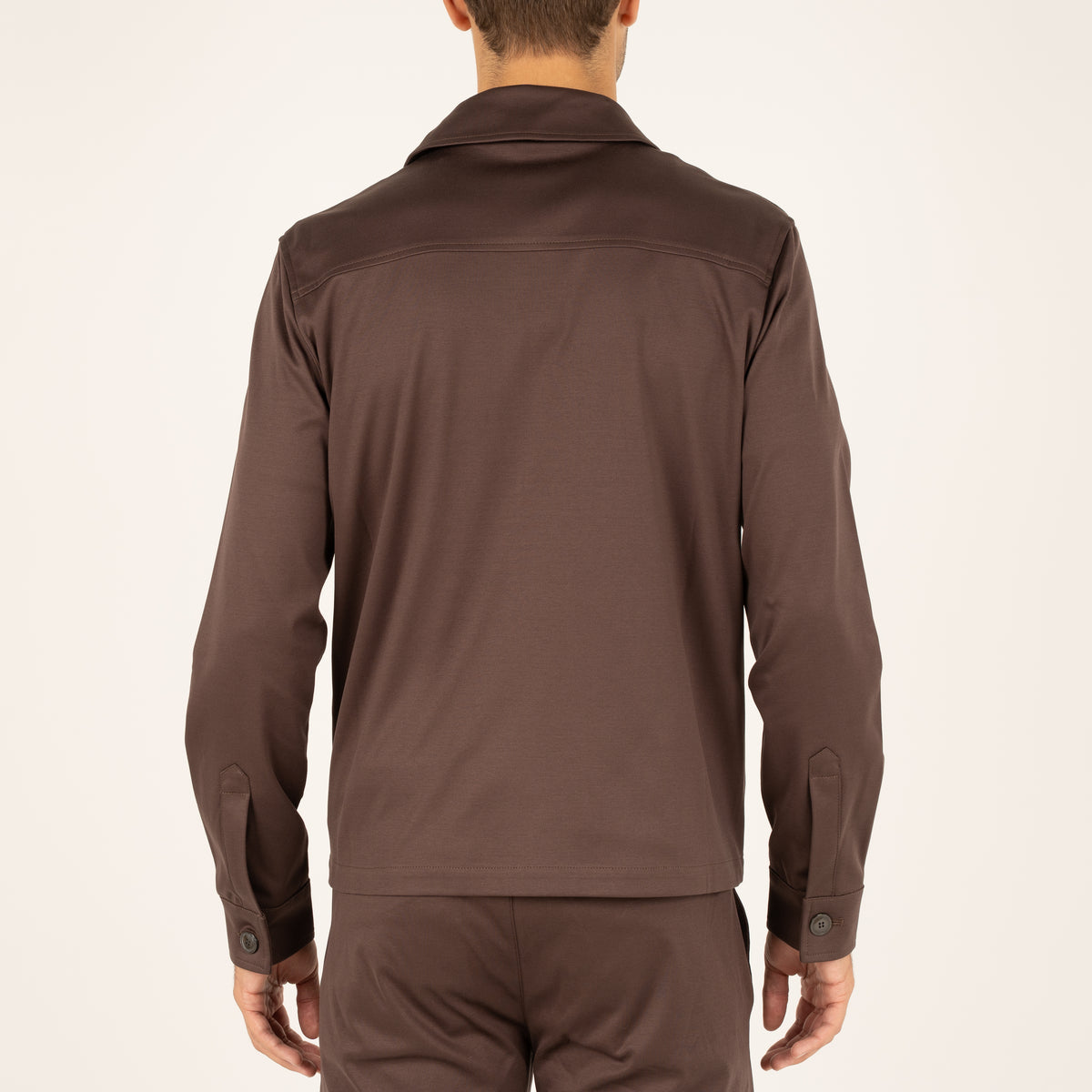 Valenza Overshirt met Rits Bruin | Interlock Supima