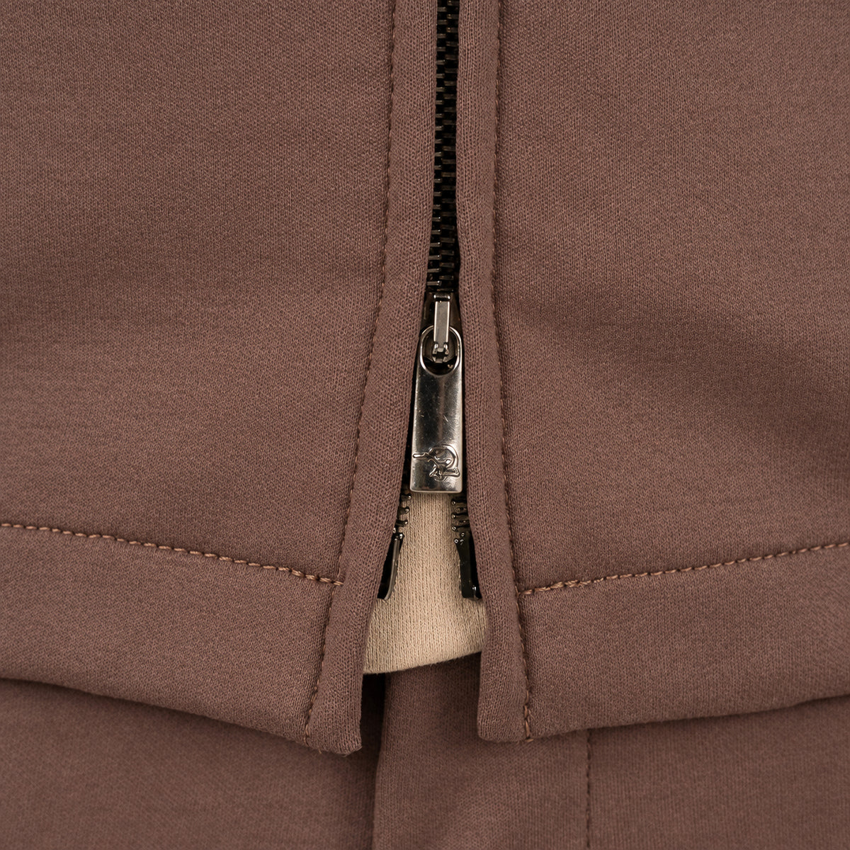Valenza Overshirt met Rits Bruin | Interlock Supima