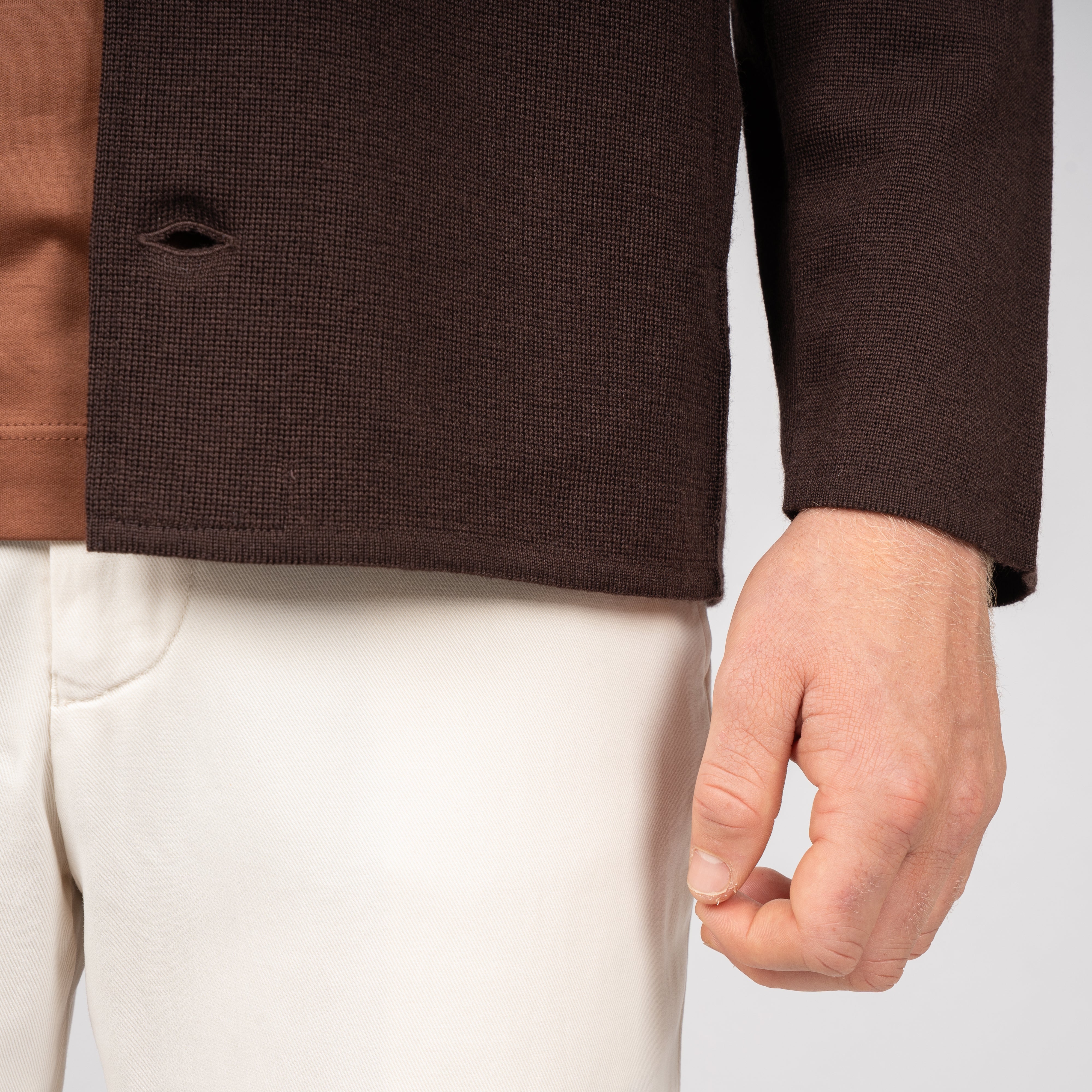 Lardini Gebreid Overshirt Bruin