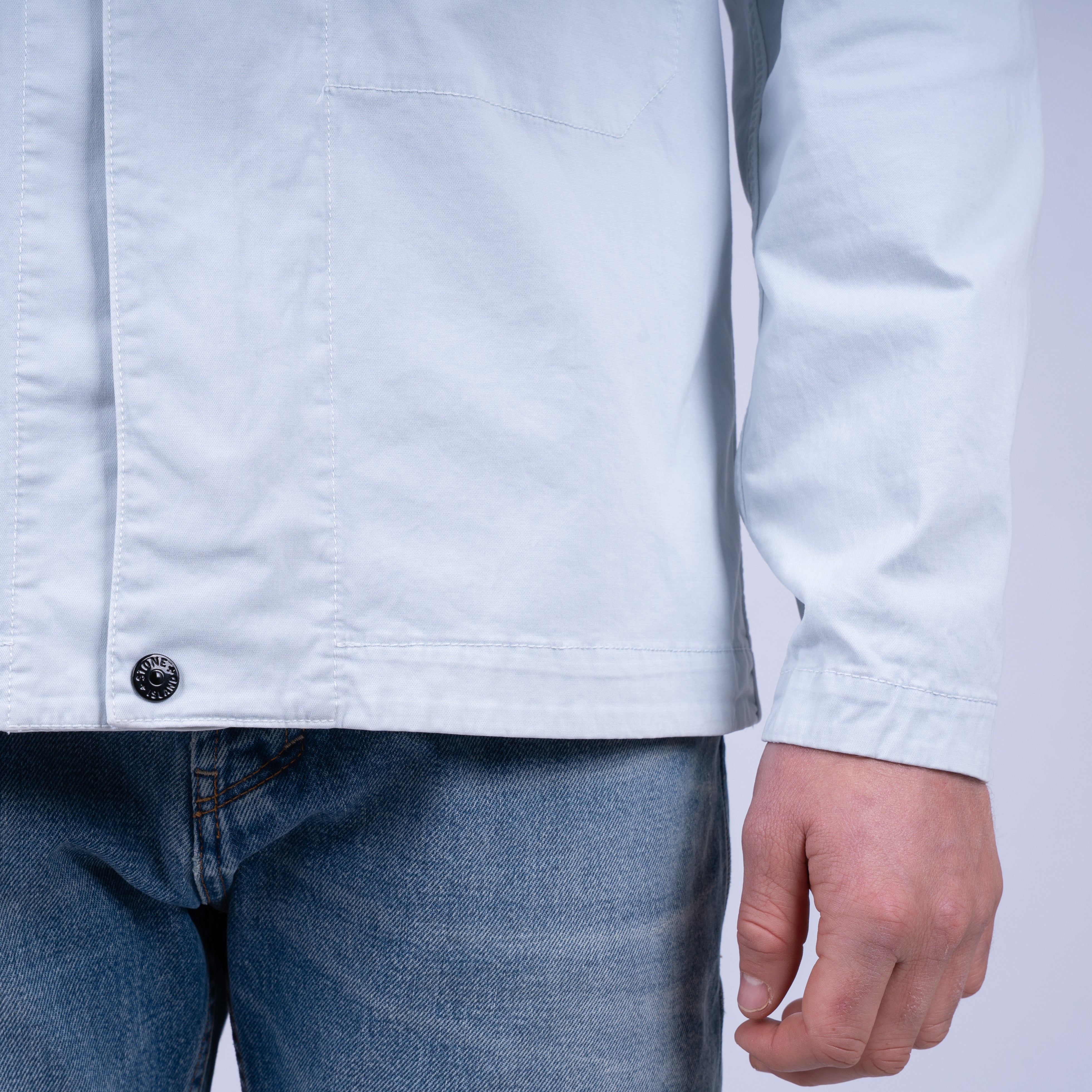 Stone Island Overshirt Lichtblauw | 'OLD' Effect