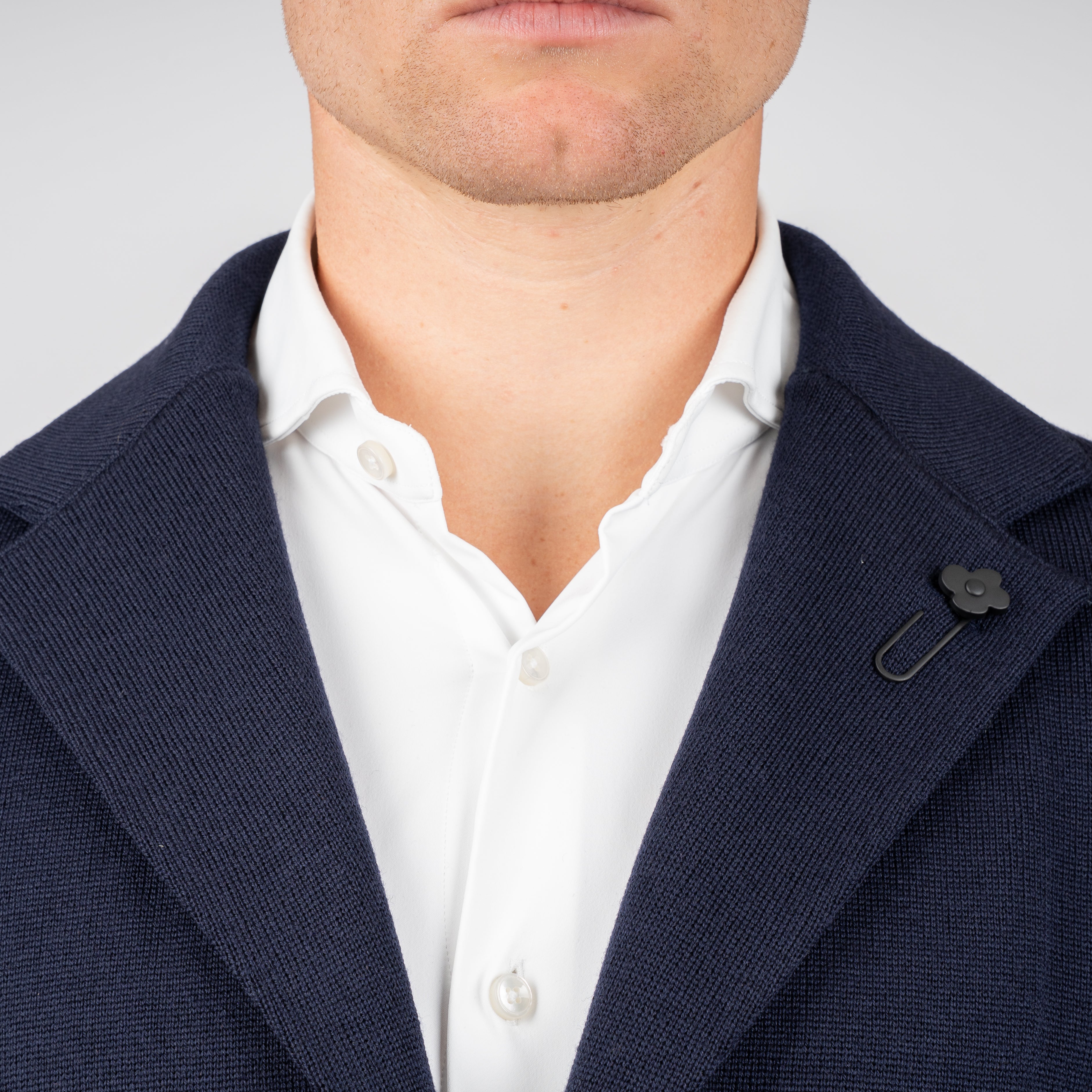 Lardini Gebreid Colbert Blauw