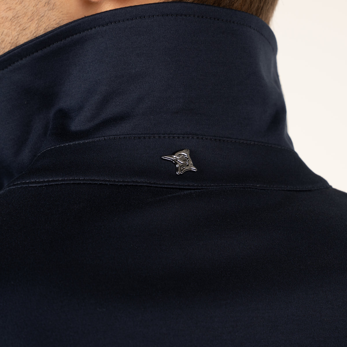 Valenza Overshirt met Rits Blauw | Interlock Supima