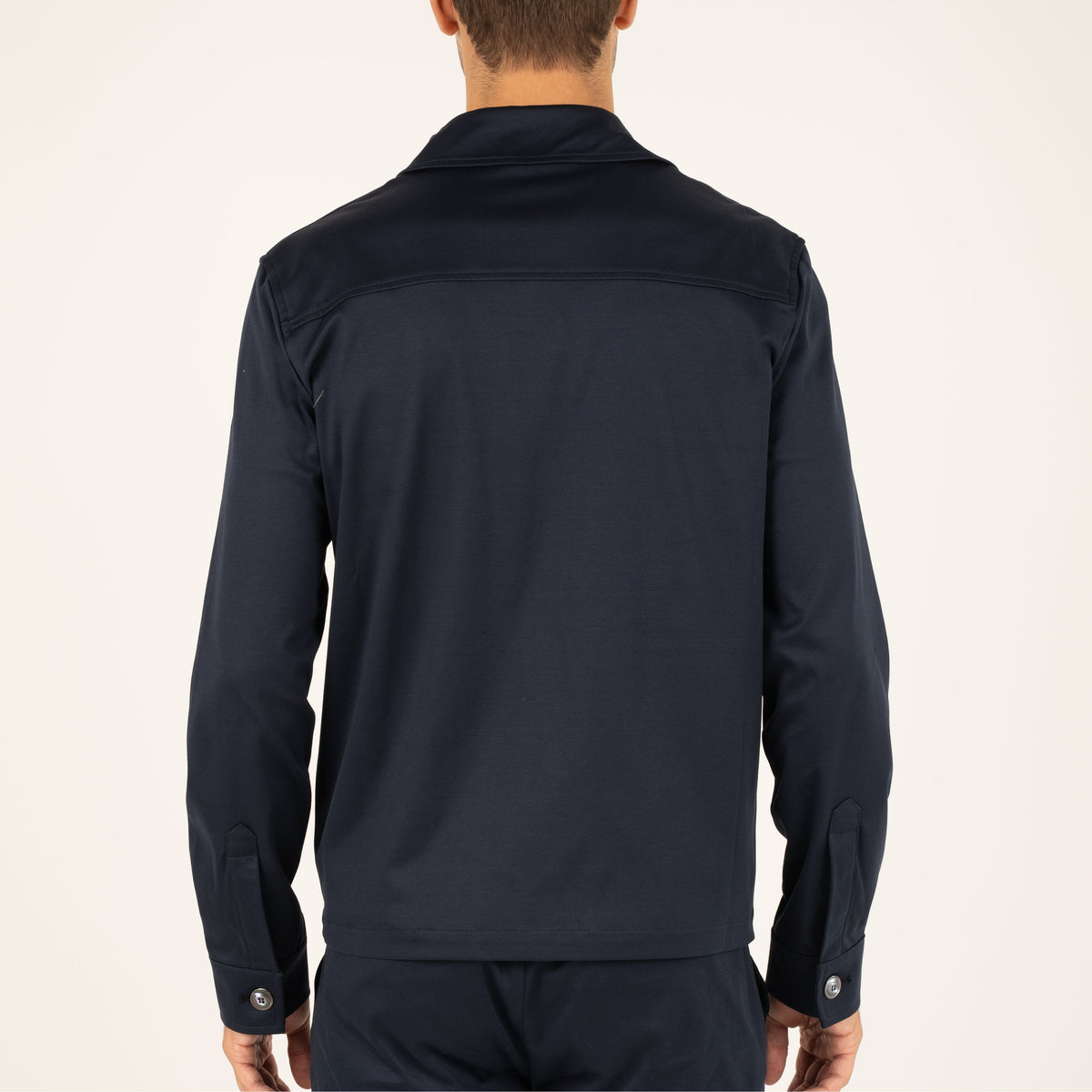 Valenza Overshirt met Rits Blauw | Interlock Supima